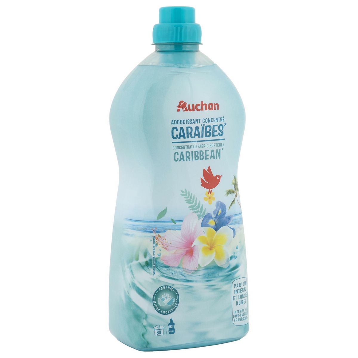 AUCHAN Adoucissant liquide concentré Caraïbes 60 lavages 1.5l