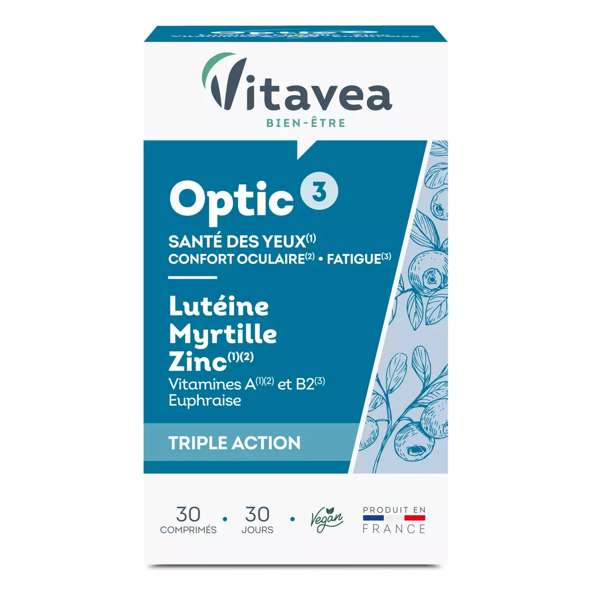 VITAVEA Optic 3 comprimé santé des yeux triple action 30 comprimés