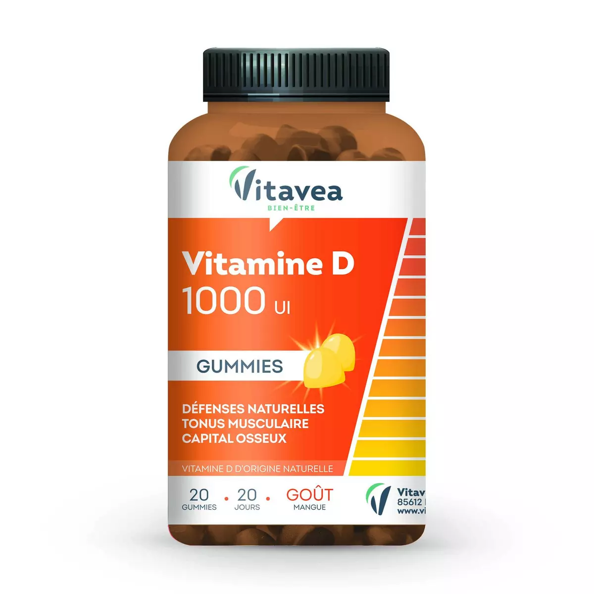 VITAVEA Gummies vitamine D goût mangue 20 jours 20 gummies