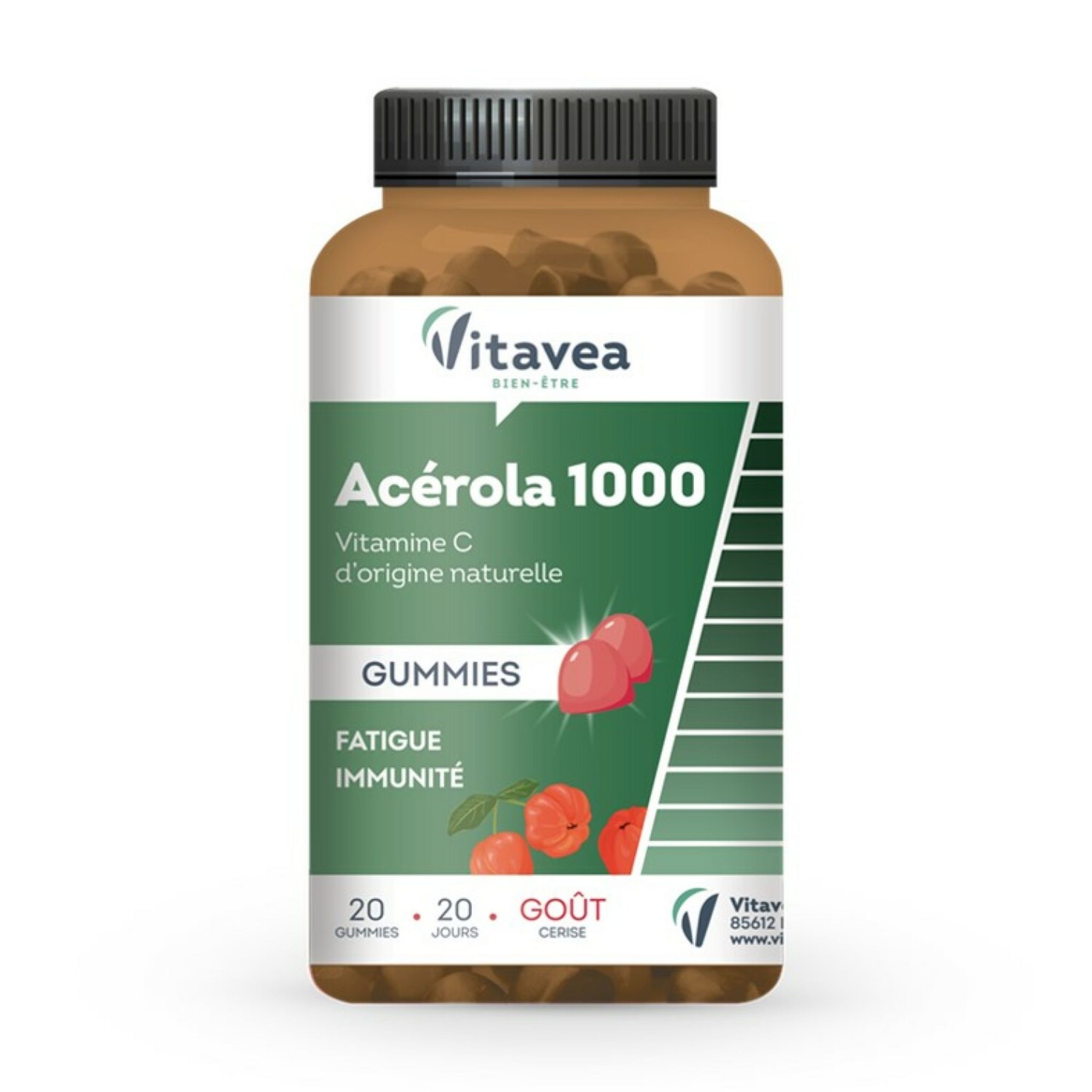 VITAVEA Gummies acérola 1000 goût cerise 20 jours 20 gummies