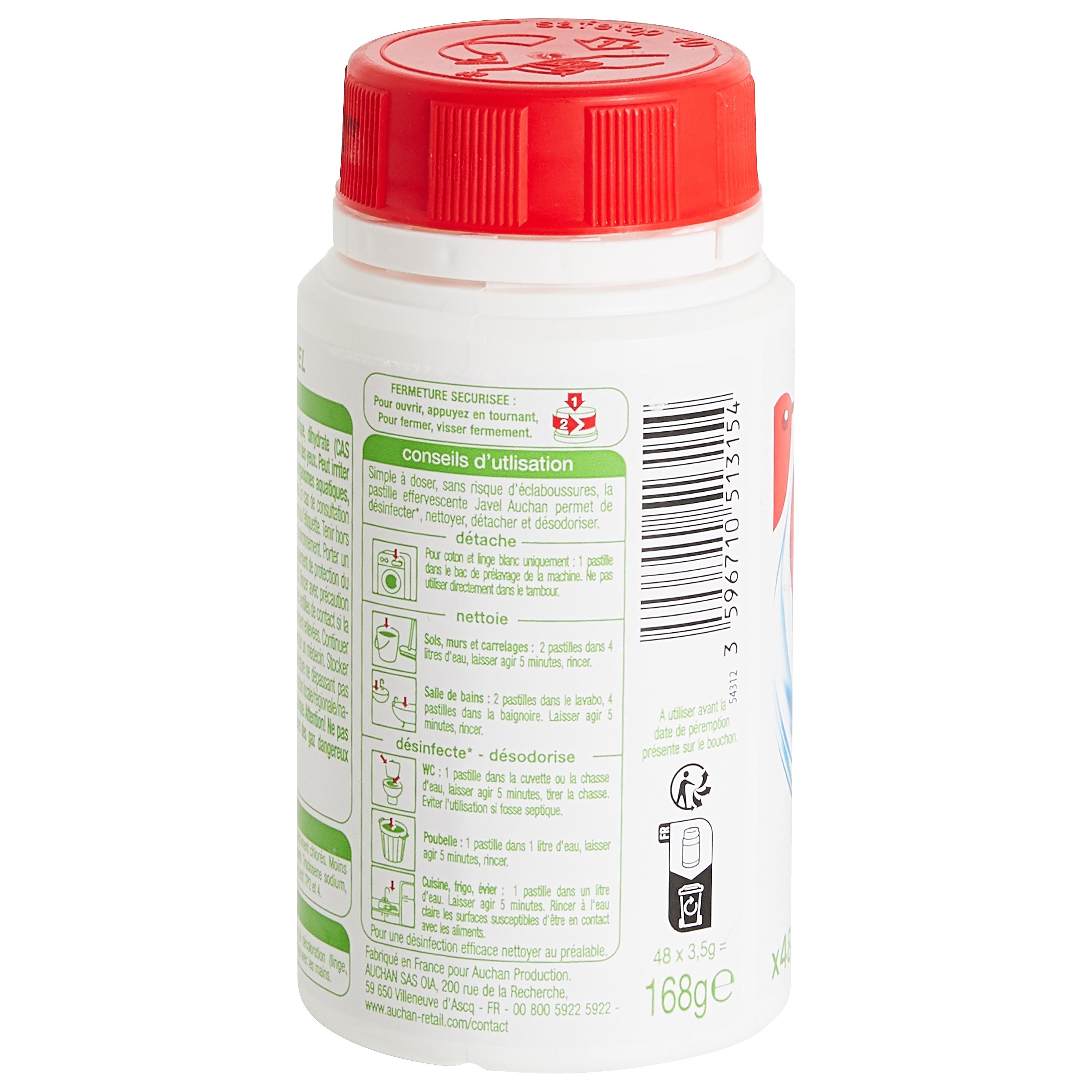 Voir la diapositive 2 : AUCHAN Pastilles de javel 48 pastilles