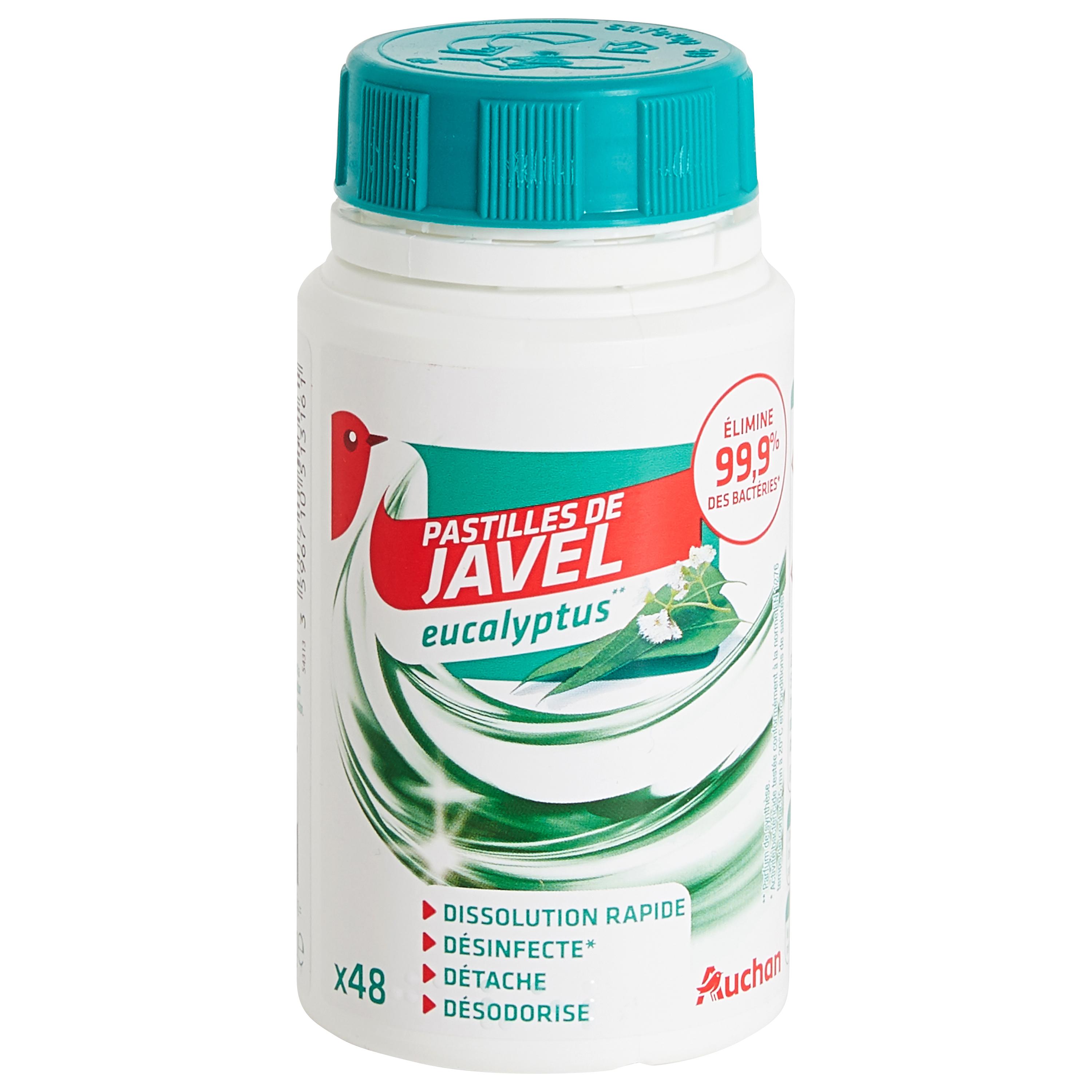 Voir la diapositive 3 : AUCHAN Pastilles de javel eucalyptus 48 pastilles