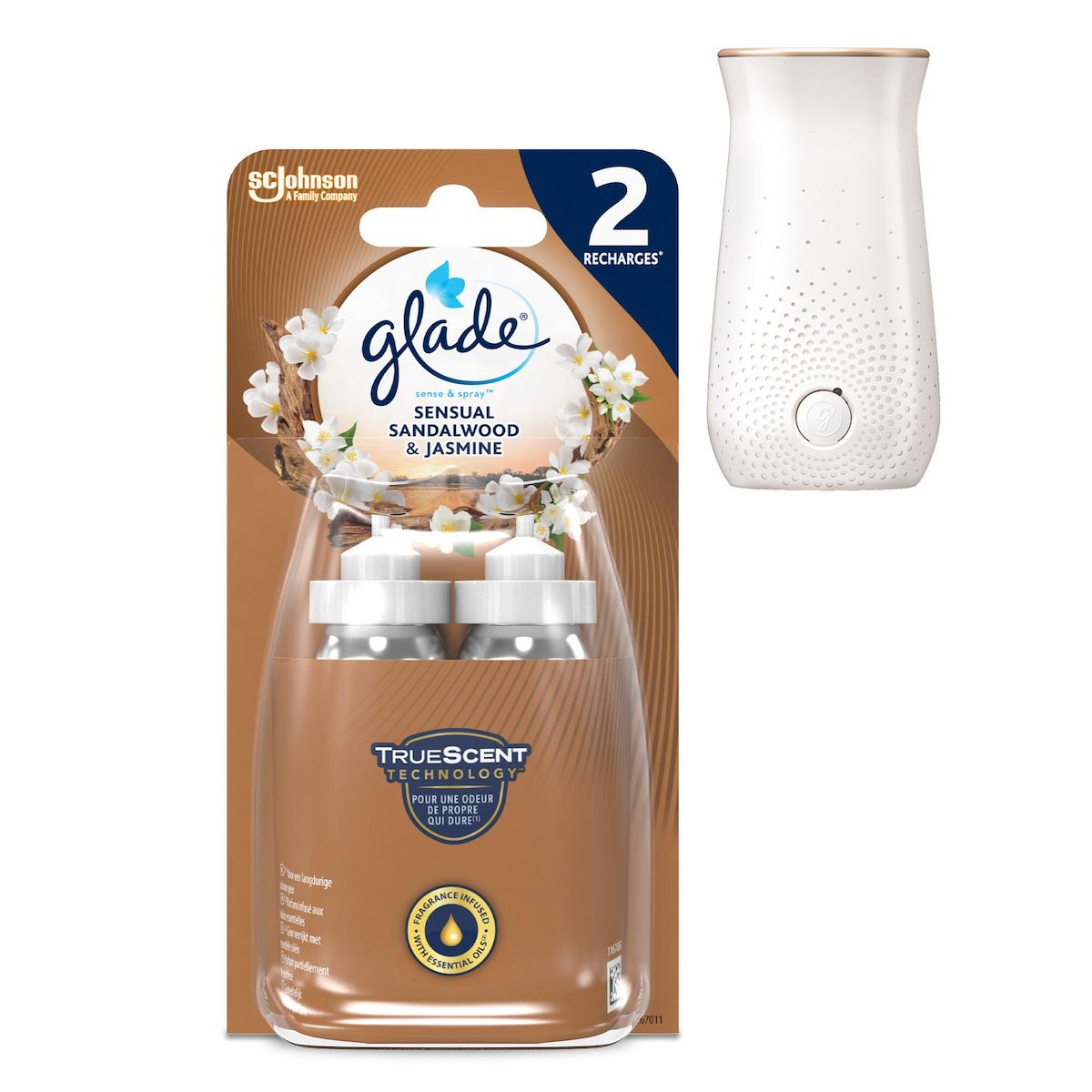 GLADE SENSE AND SPRAY RECHARGE JASMINE 2X18ML