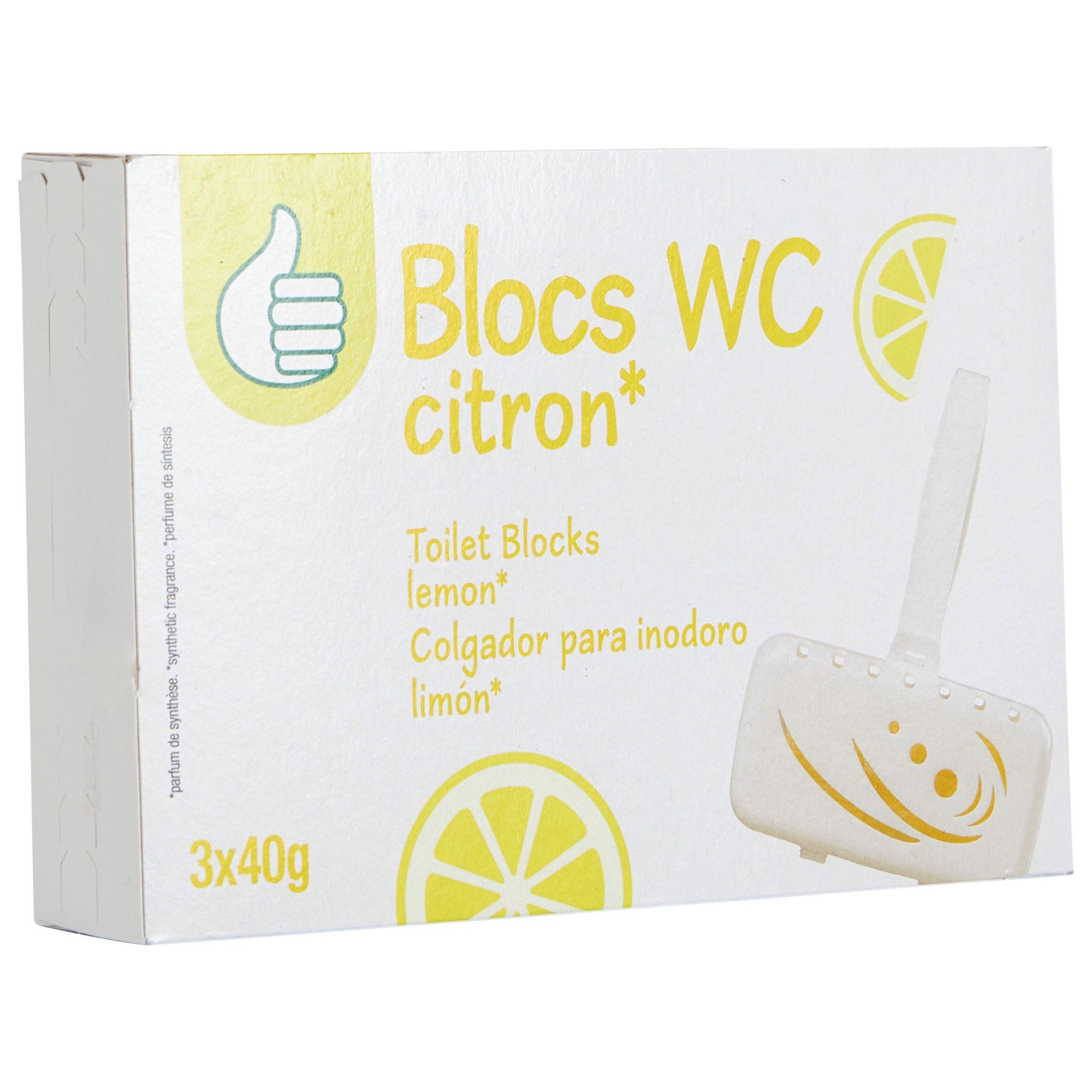 Voir la diapositive 2 : POUCE Blocs WC citron 3 blocs