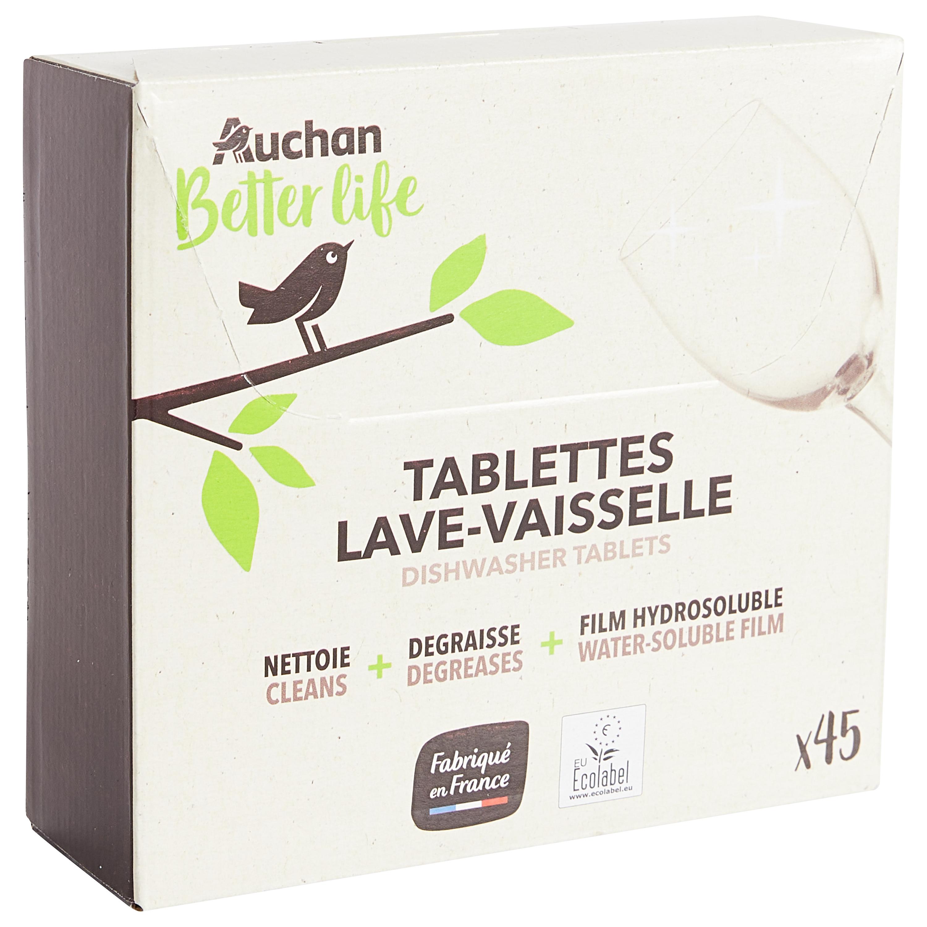 Voir la diapositive 3 : AUCHAN BETTER LIFE Tablettes lave-vaisselle écologiques 45 tablettes
