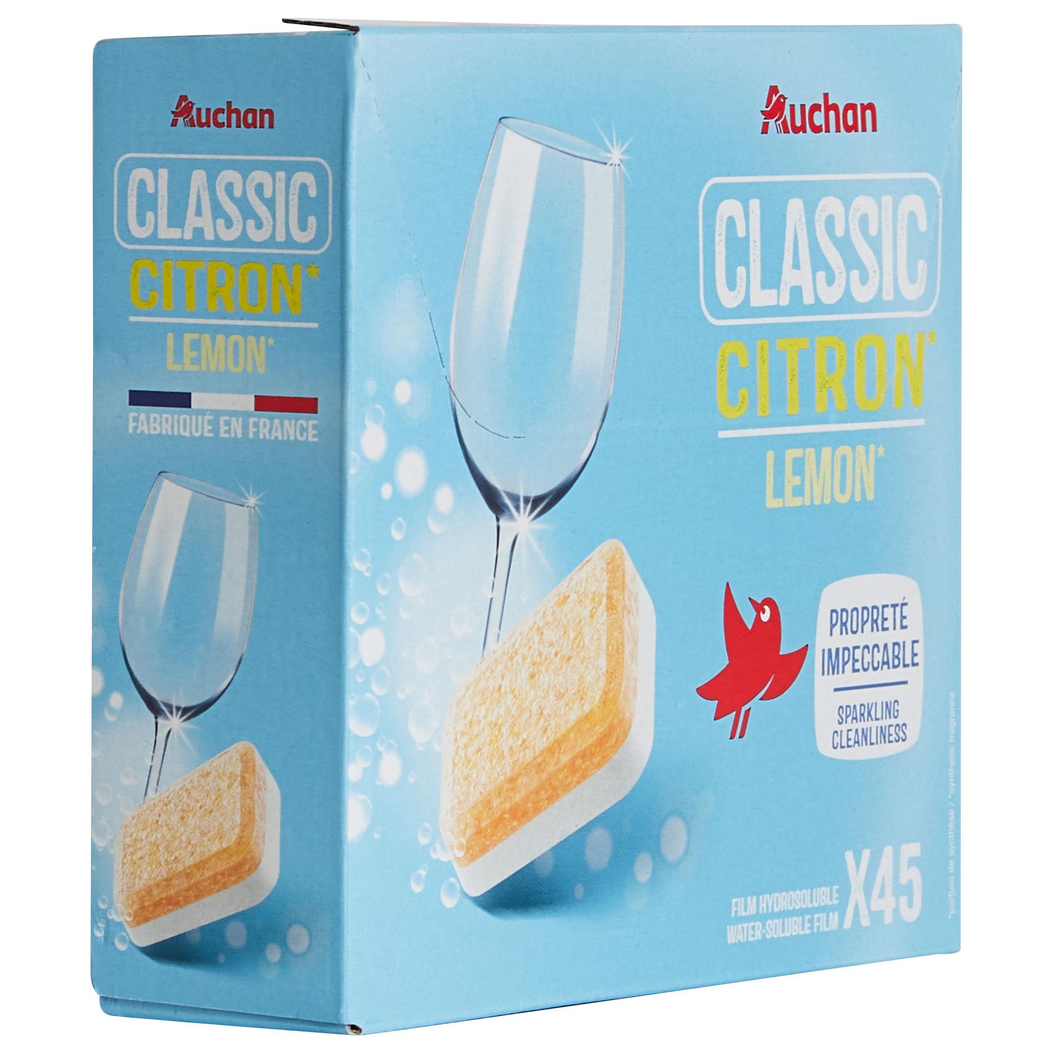 Voir la diapositive 4 : AUCHAN Tablettes lave-vaisselle 45 tablettes