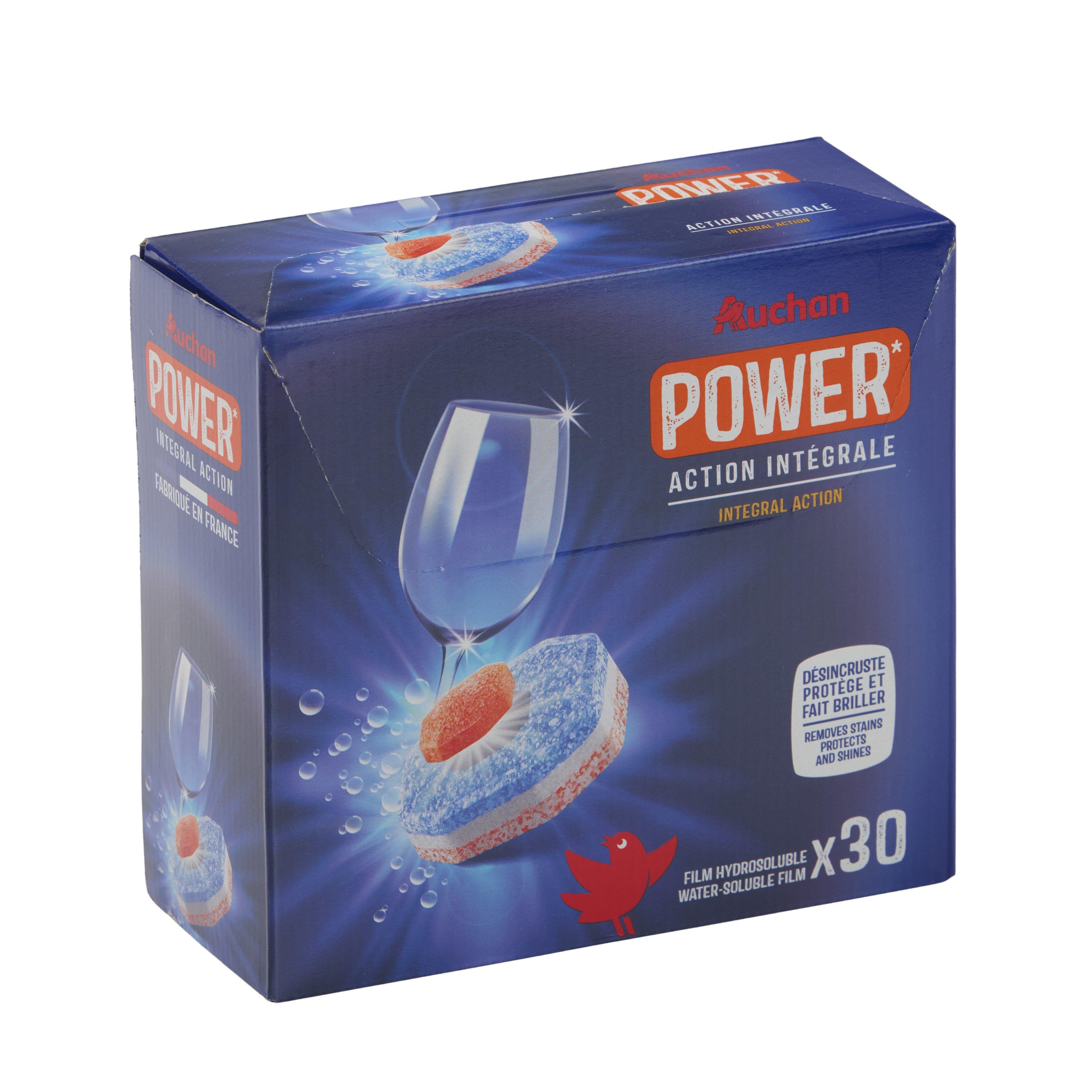 Voir la diapositive 2 : AUCHAN Power Tablettes lave-vaisselle action intégrale 30 lavages 510g