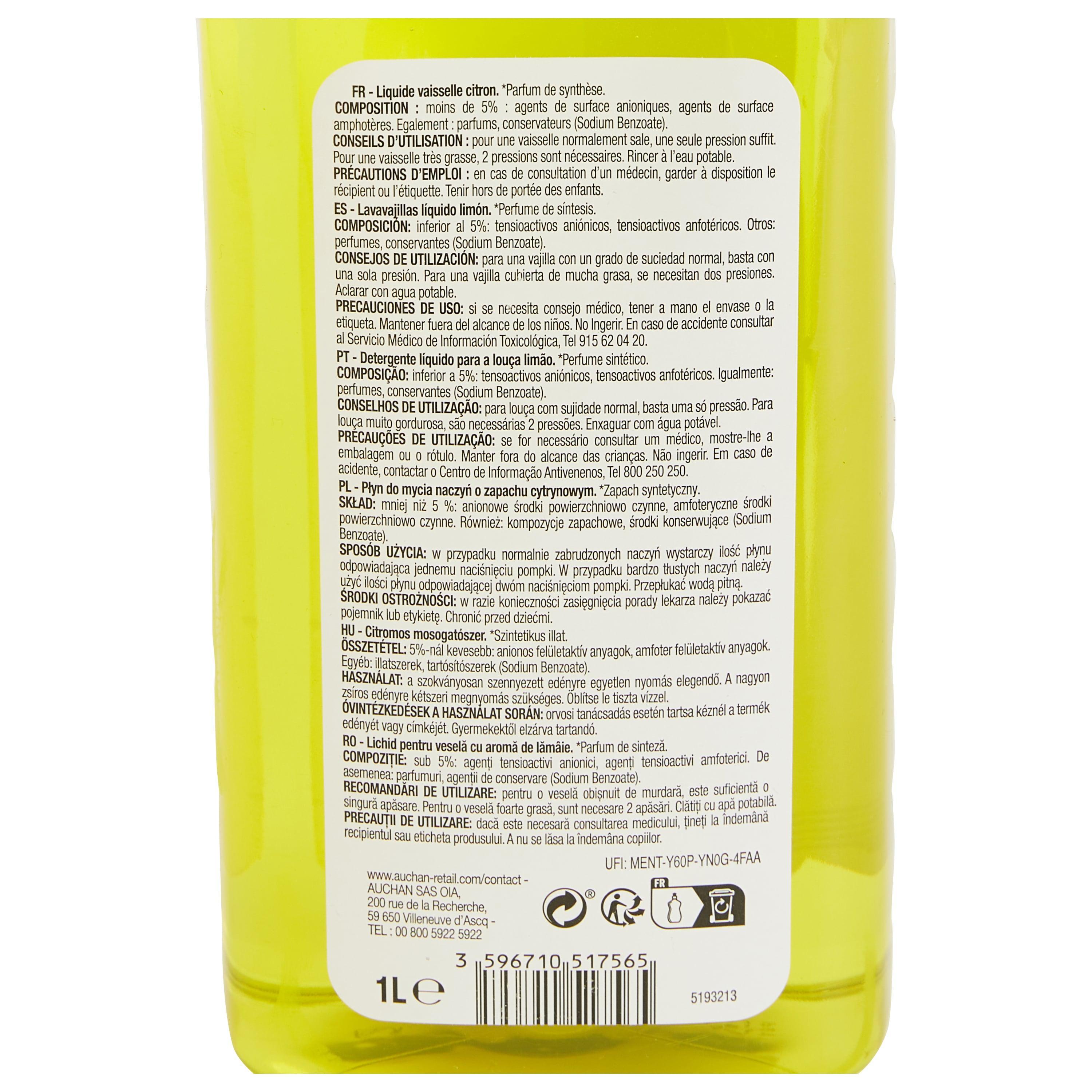 Voir la diapositive 3 : POUCE Liquide vaisselle citron 1l