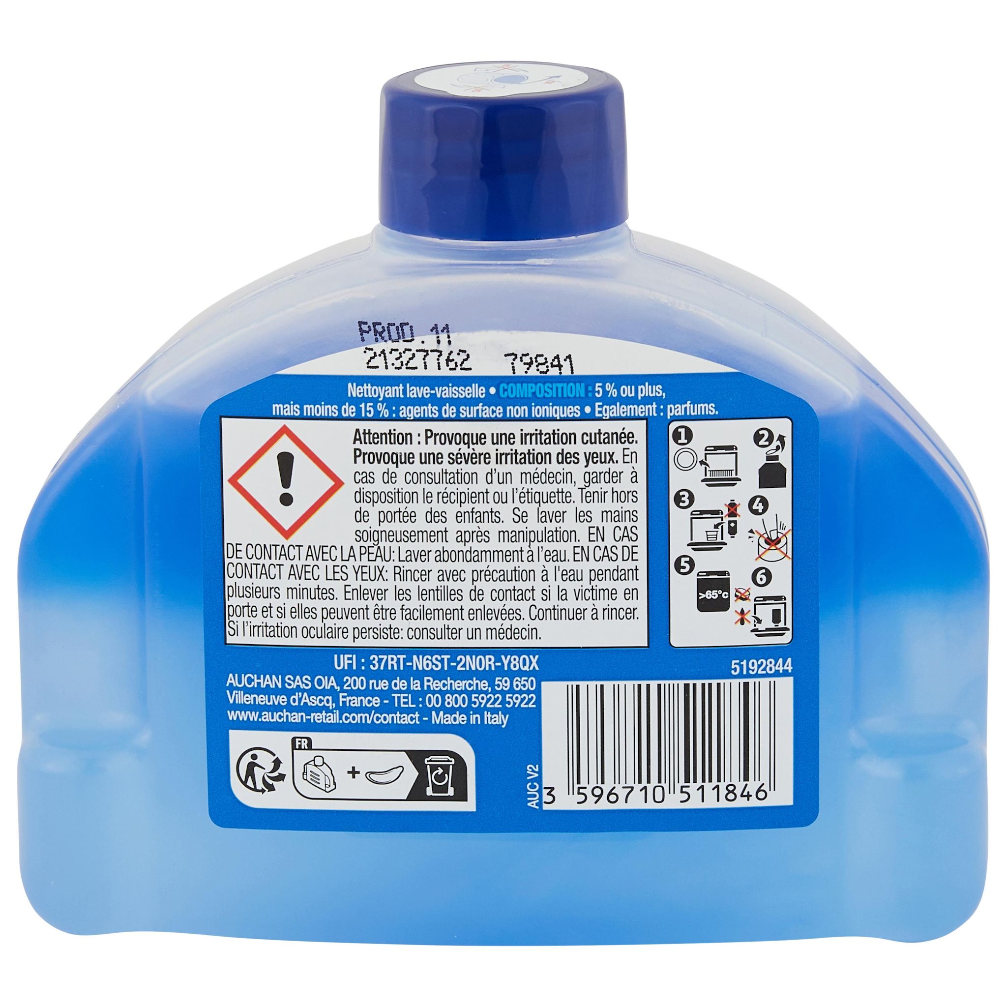 Voir la diapositive 2 : AUCHAN Nettoyant liquide lave-vaisselle 250ml