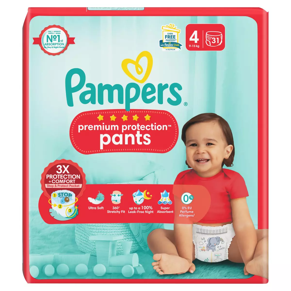 PAMPERS Premium protection Couches taille 4 (9-14kg) 40 couches