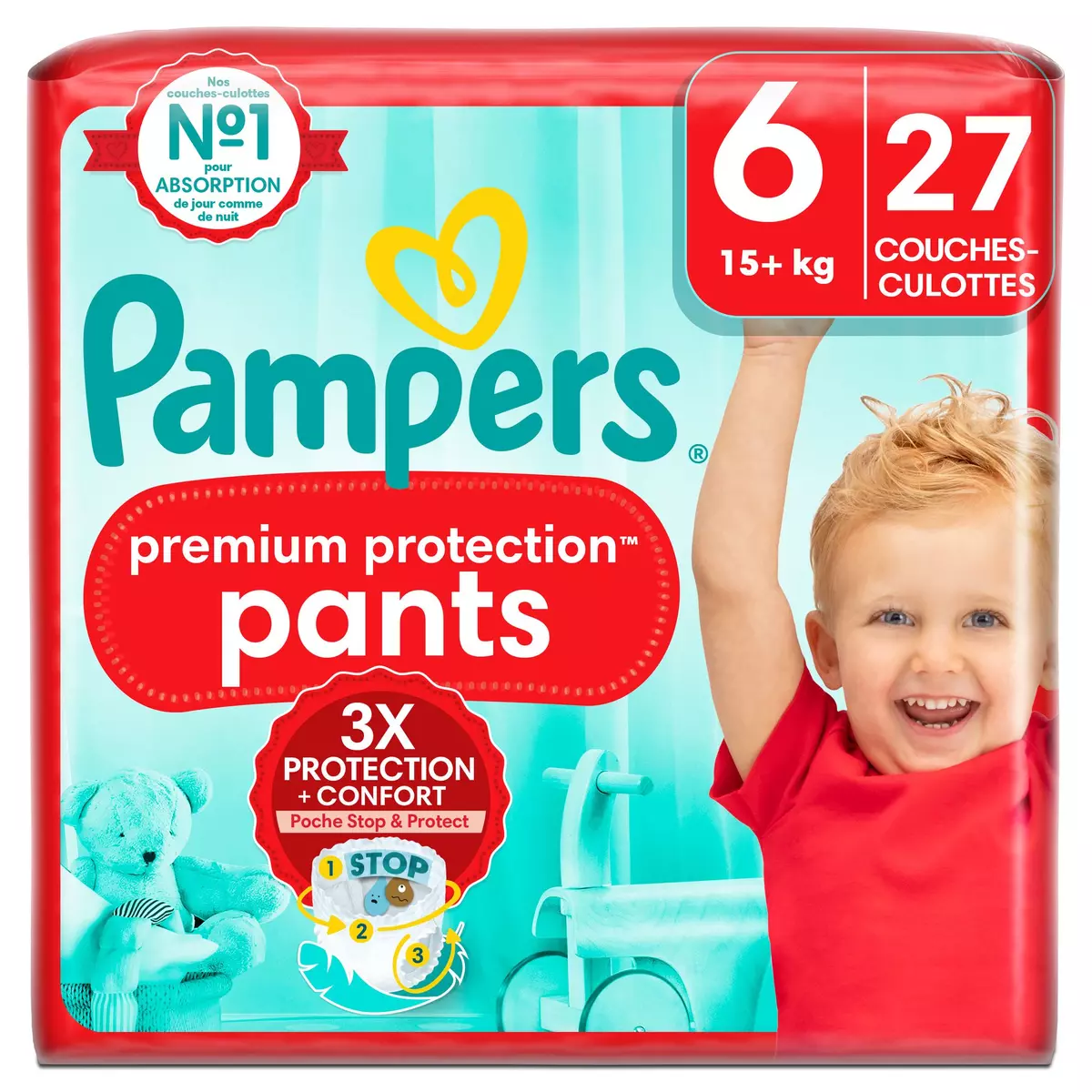 PAMPERS Premium protection couches culottes taille 6 (+15kg) 27 couches