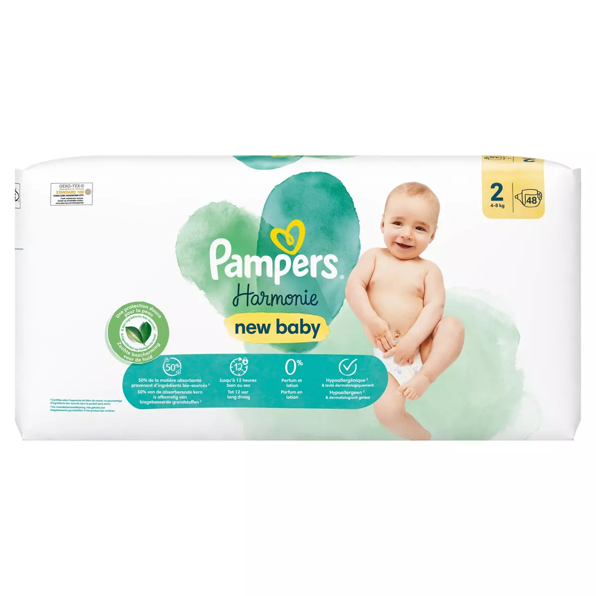 PAMPERS Harmonie new baby couches taille 2 (4-8kg) 48 couches