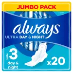 ALWAYS Ultra day & night serviettes hygiéniques taille 3 20 serviettes