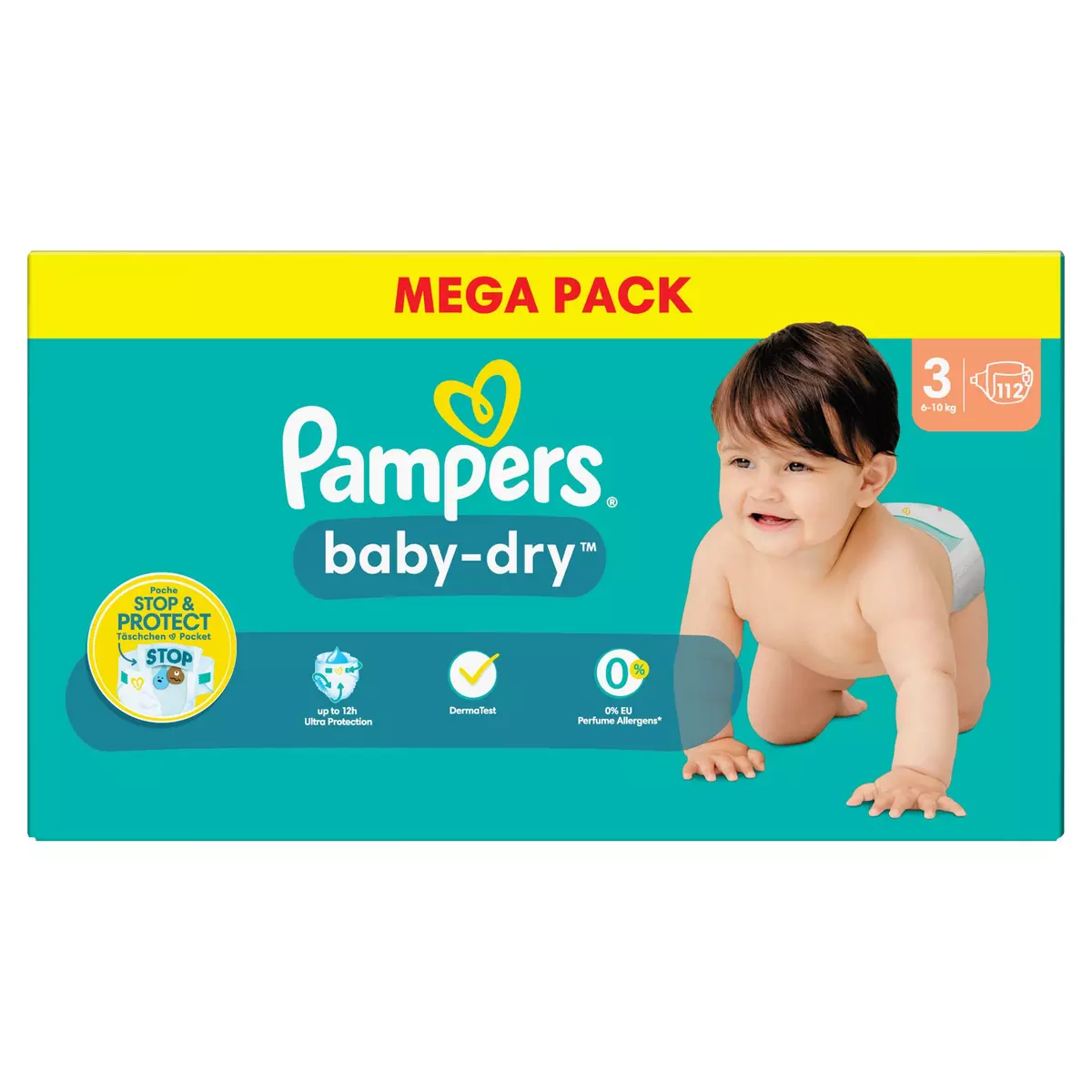 Pampers Couches Baby-Dry, taille 2, 112 couches - 112 ea