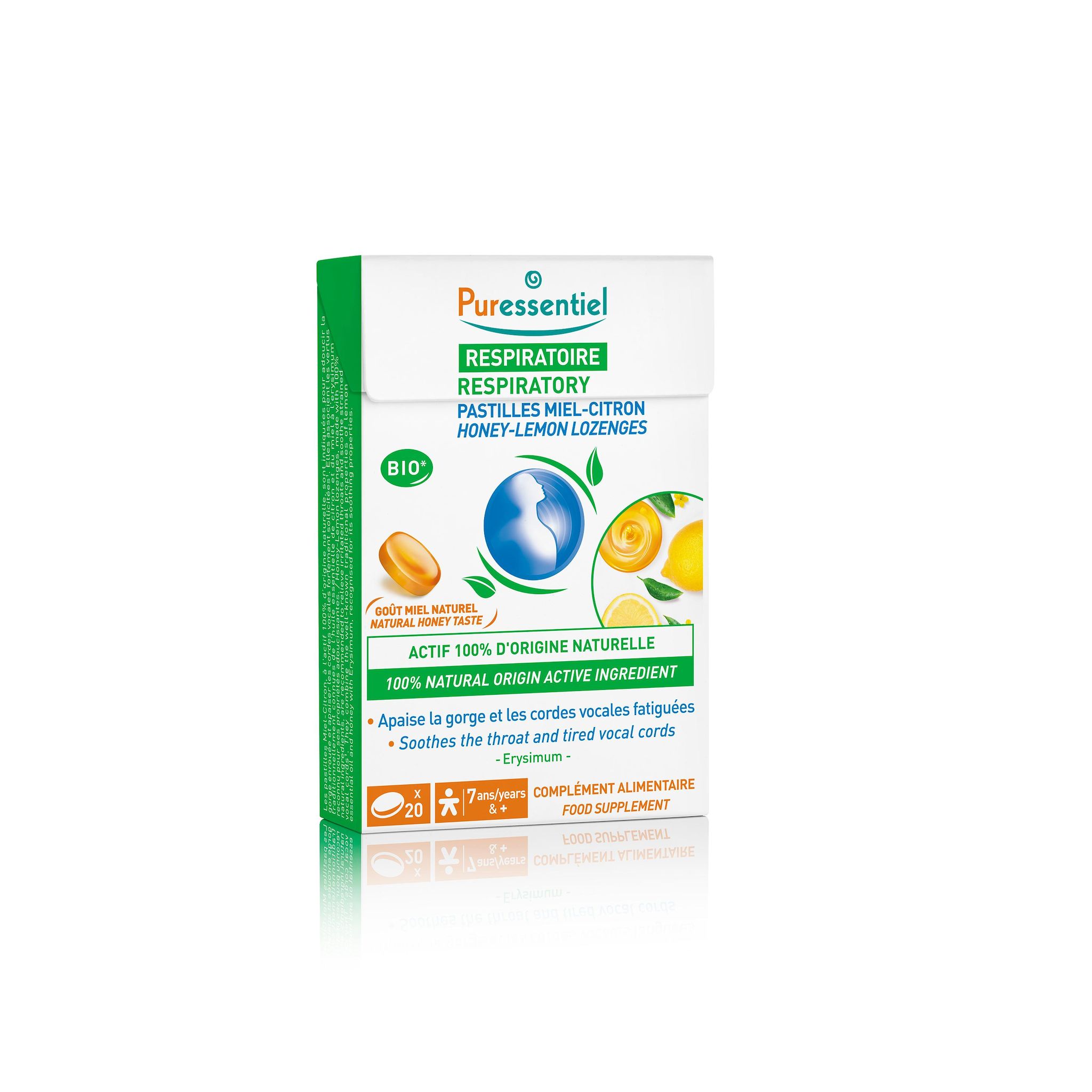PURESSENTIEL Respiratoire pastilles miel citron 20 pastilles