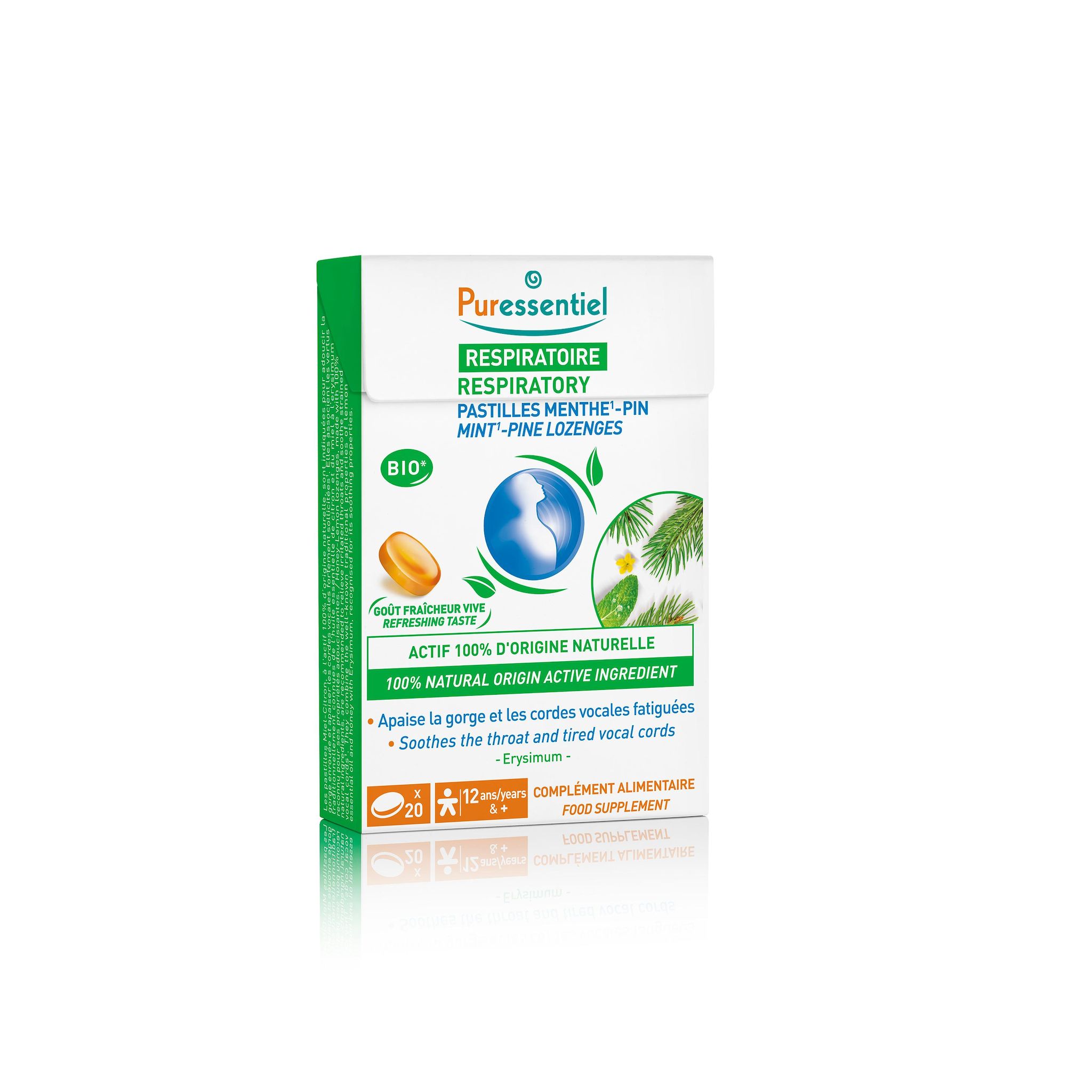 PURESSENTIEL Respiratoire pastilles menthe pin 20 pastilles