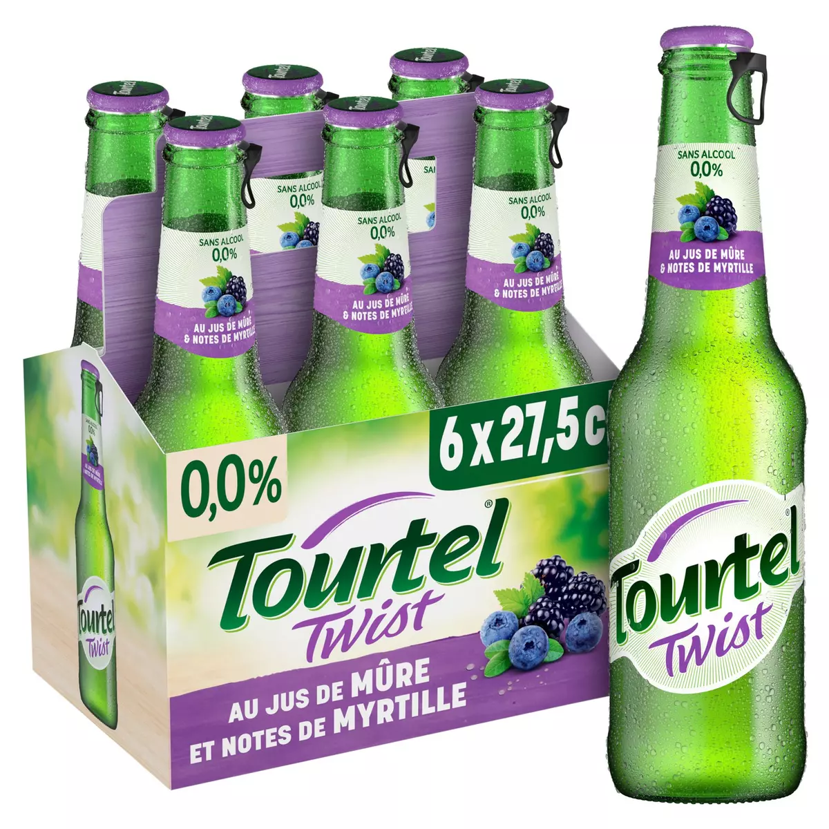 TOURTEL TWIST Bière sans alcool 0.0% au jus de mûre et notes de myrtille 6x27.5cl