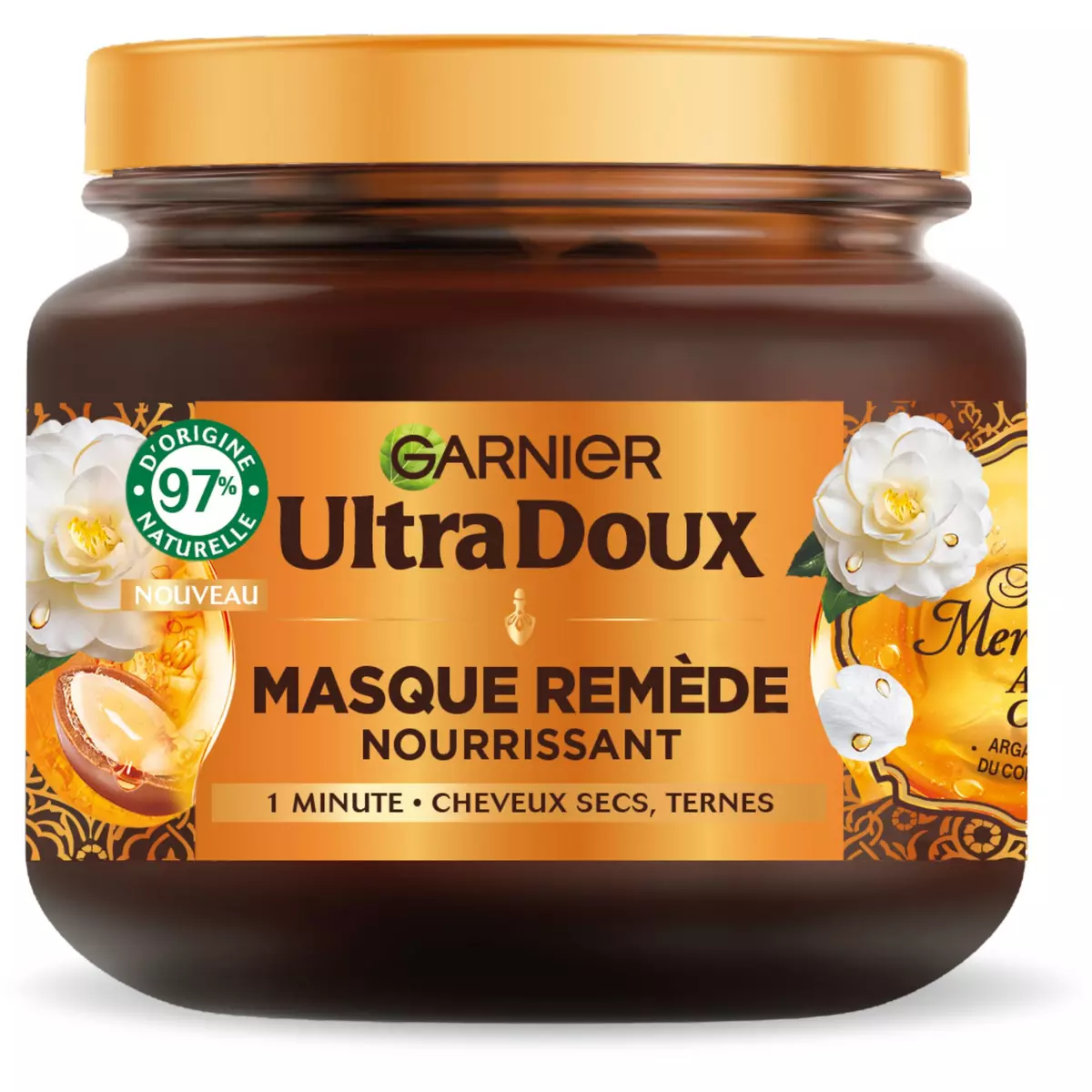 GARNIER ULTRA DOUX Masque remède nourrissant pour cheveux secs ternes 340ml  pas cher 