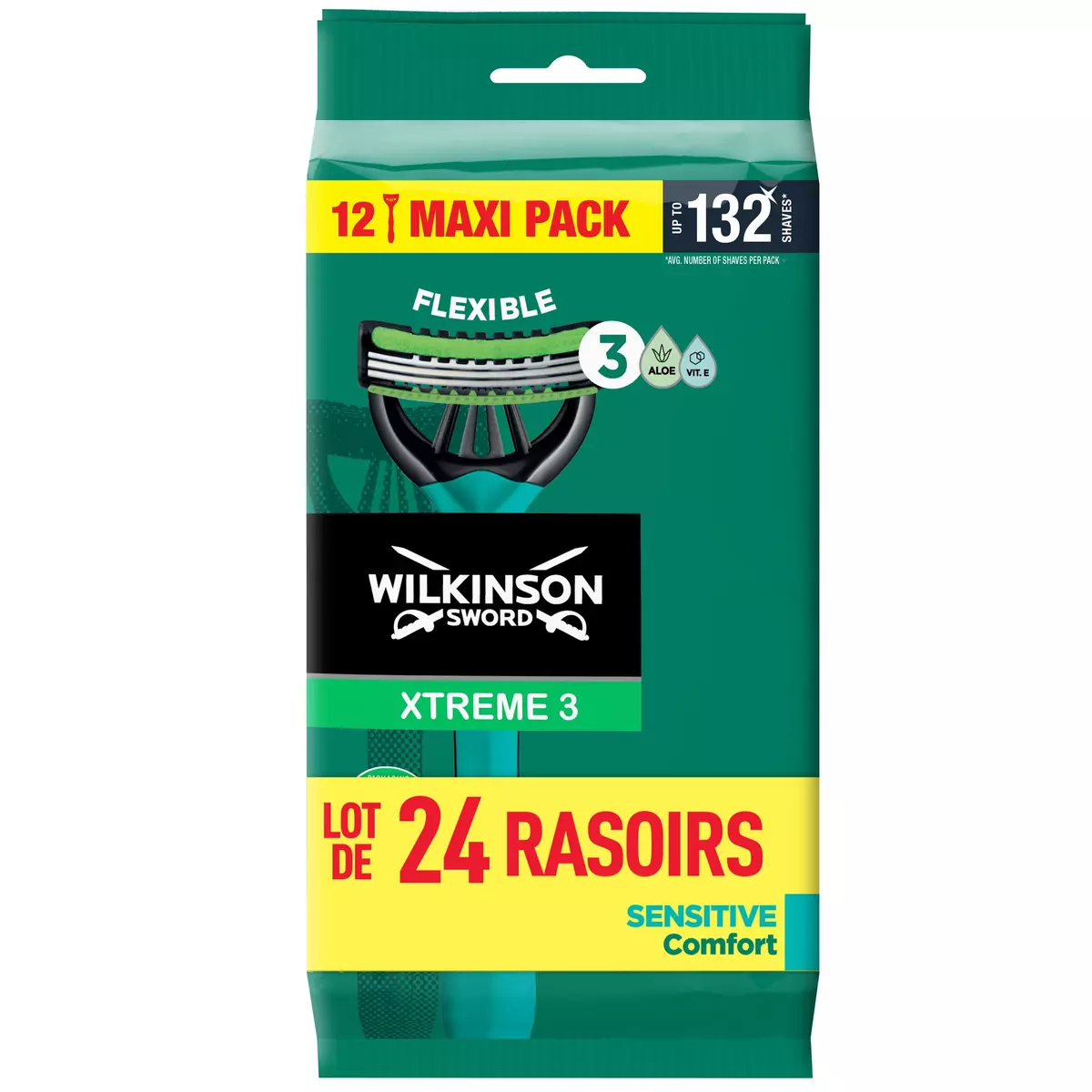 WILKINSON Xtreme 3 rasoirs jetables sensitive confort 2x12 rasoirs