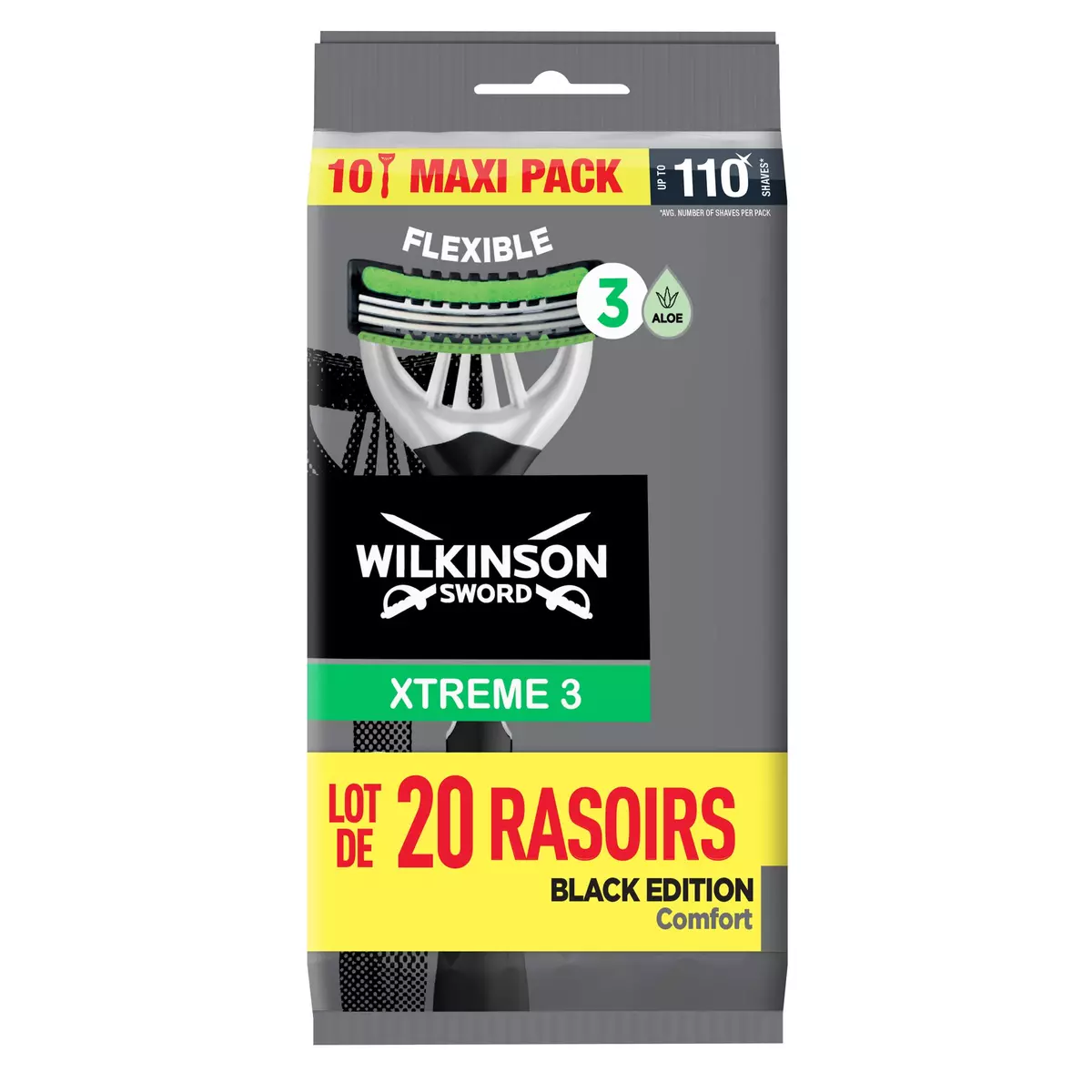 WILKINSON Xtreme 3 Rasoirs jetables black édition 20 rasoirs