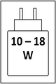 10 - 18 W USB