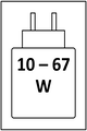 10 - 67 W USB