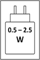 0.5 - 2.5 W USB