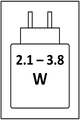 2.1 - 3.8 W USB