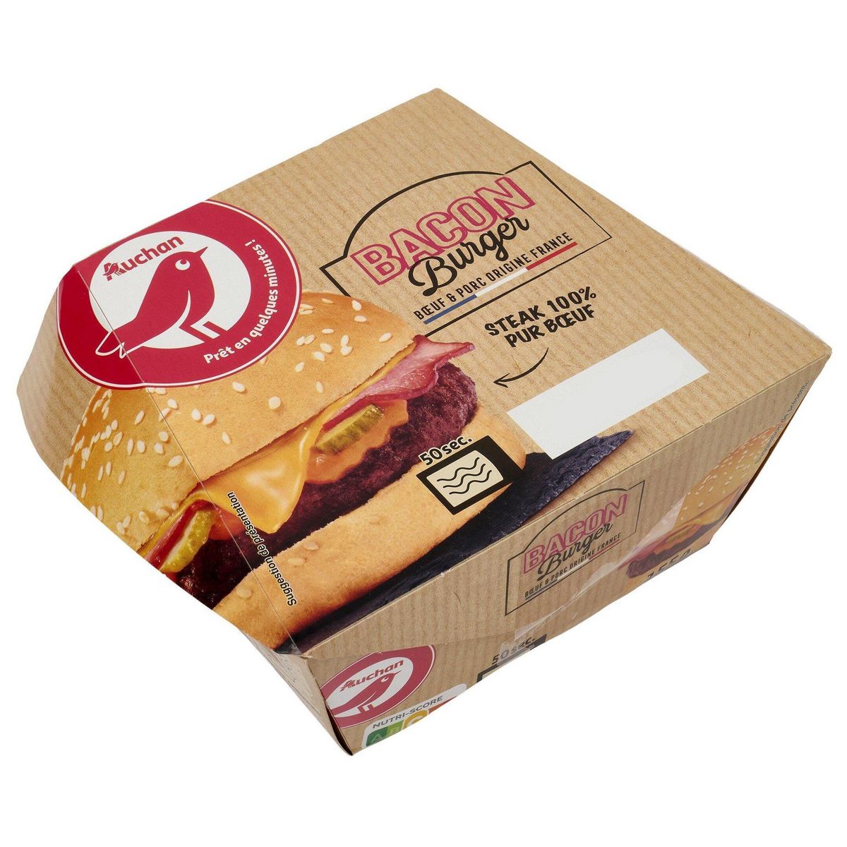 AUCHAN Burger au bacon 155g