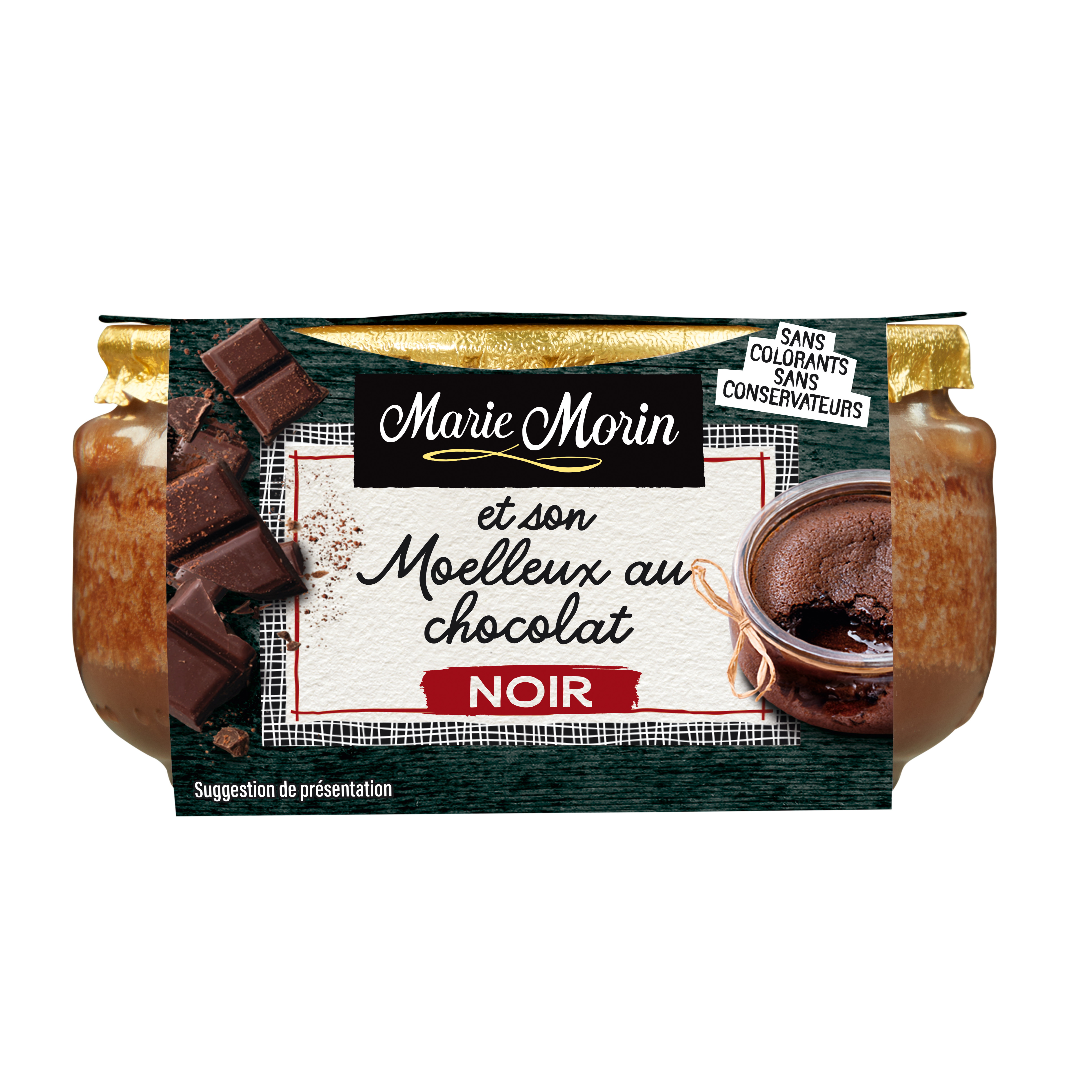 Voir la diapositive 2 : MARIE MORIN Moelleux au chocolat noir 120g