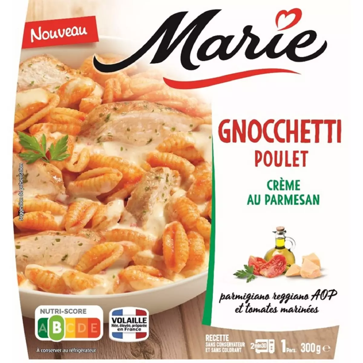 MARIE Gnocchetti au poulet et crème au parmesan 1 portion 300g