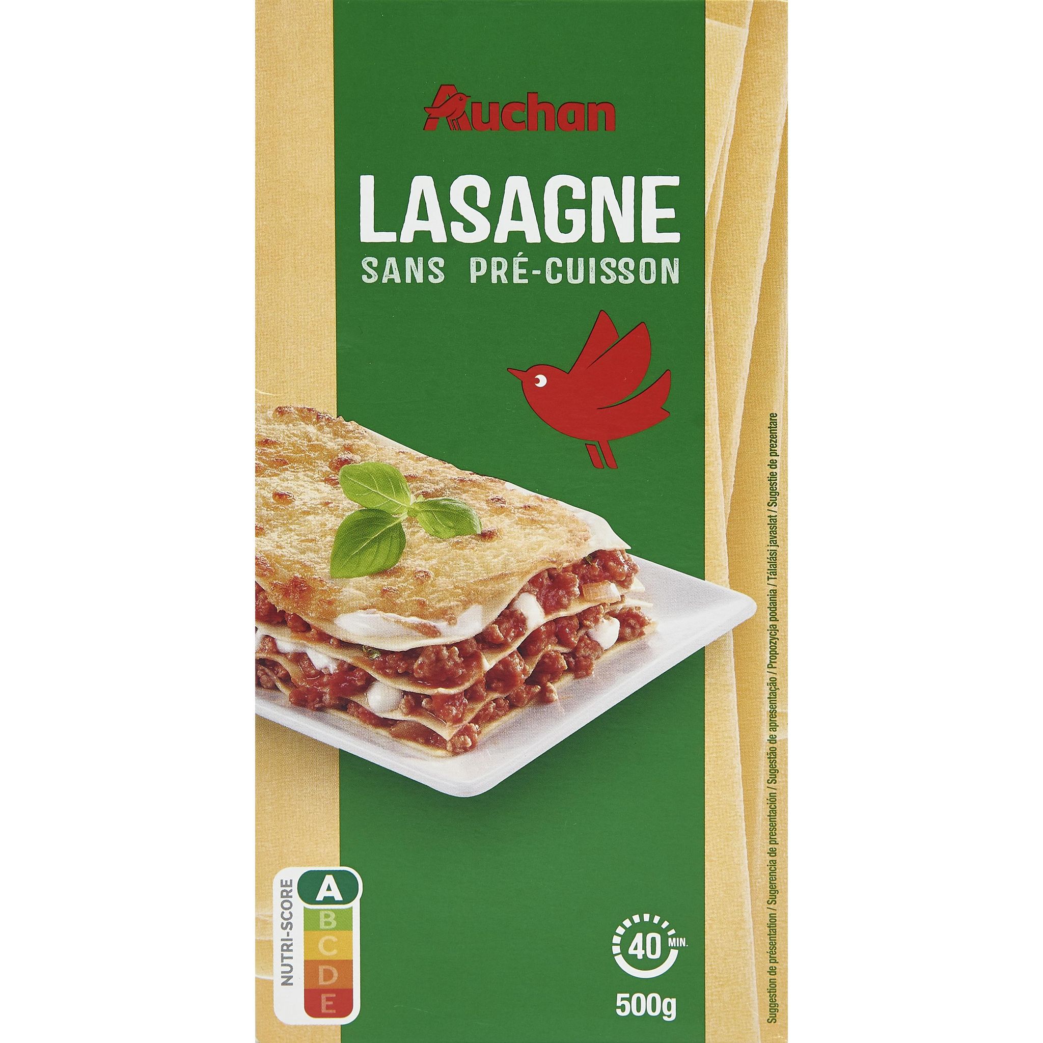 AUCHAN Lasagne 500g Pas Cher - Auchan.fr