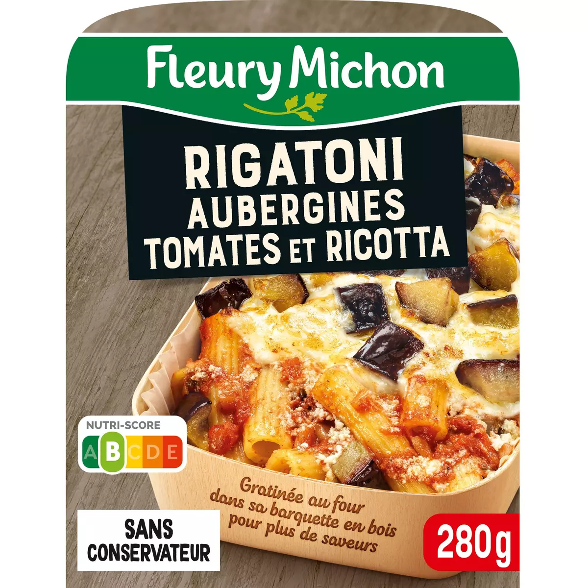 FLEURY MICHON Rigatoni aux aubergines tomates et ricotta 1 portion 280g
