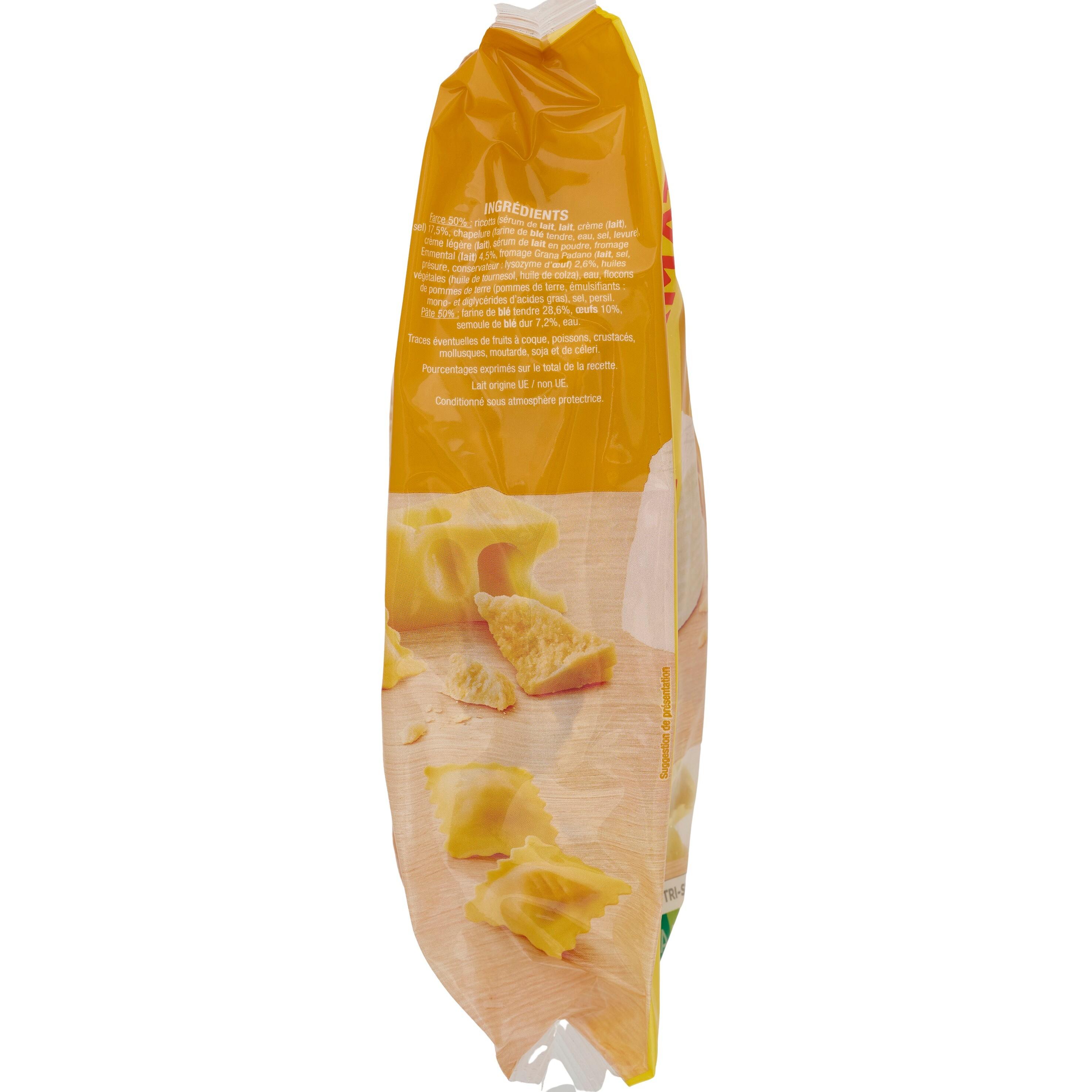 Voir la diapositive 3 : AUCHAN Ravioli aux fromages 4 parts 600g