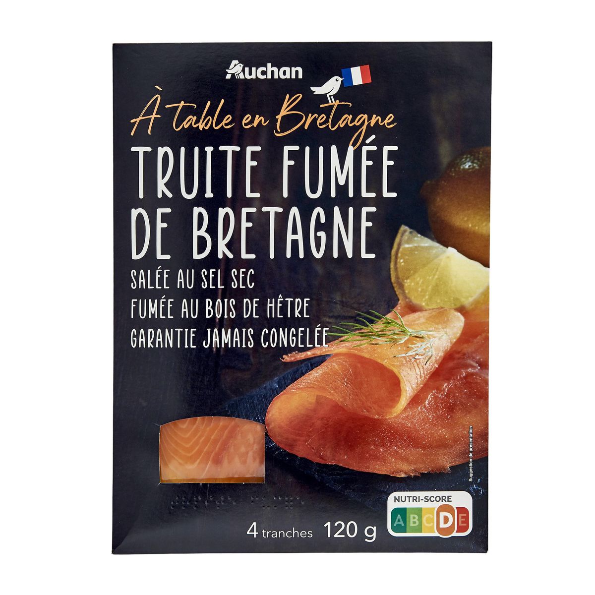 AUCHAN TERROIR Truite fumée de Bretagne 120g