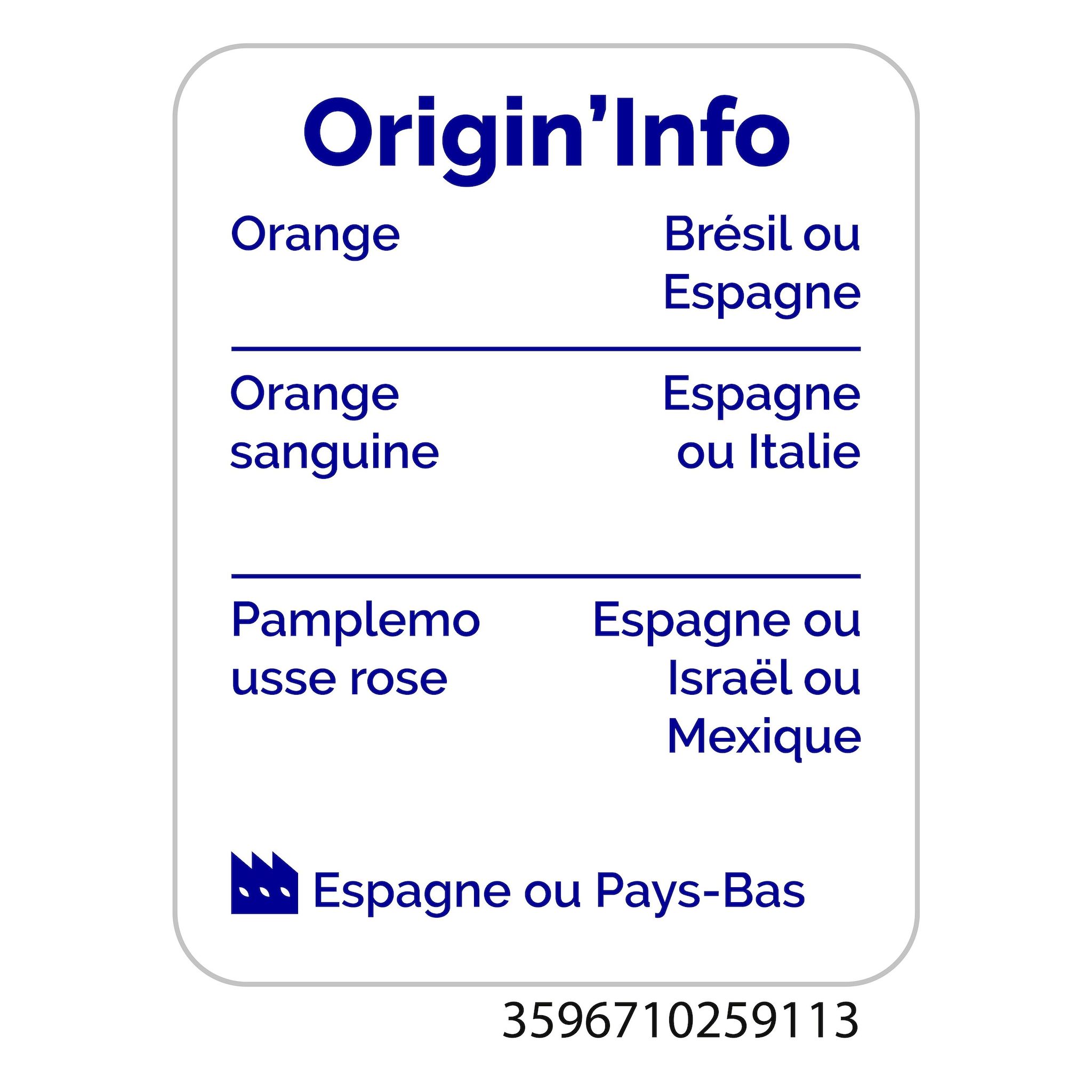 Voir la diapositive 2 : AUCHAN Jus de fruits pressé 3 agrumes 90cl