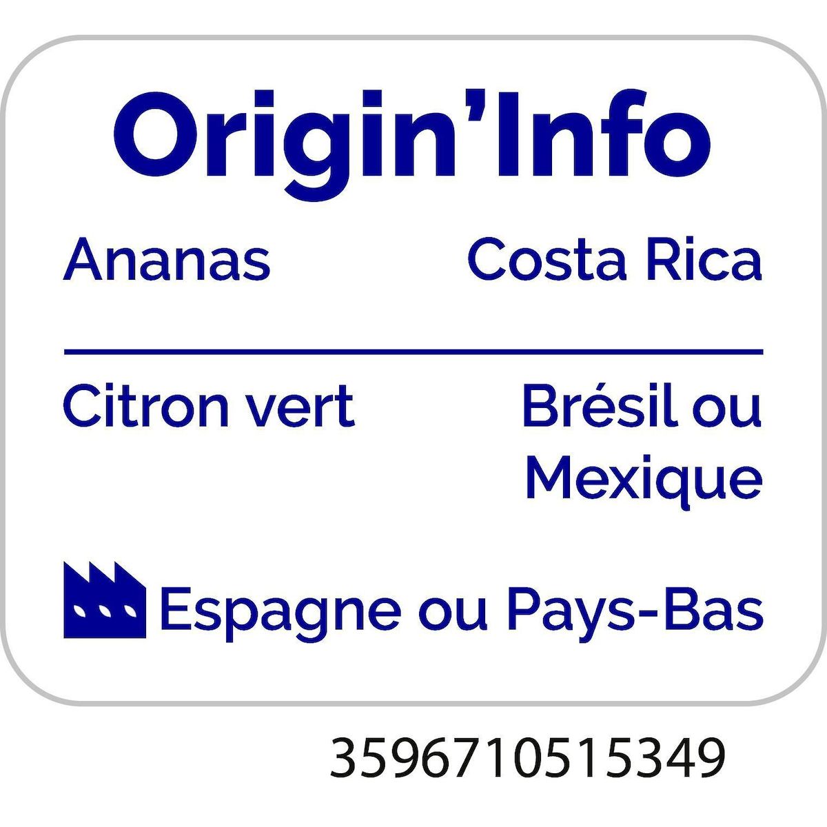 AUCHAN Jus de fruits pressé ananas citron vert 90cl