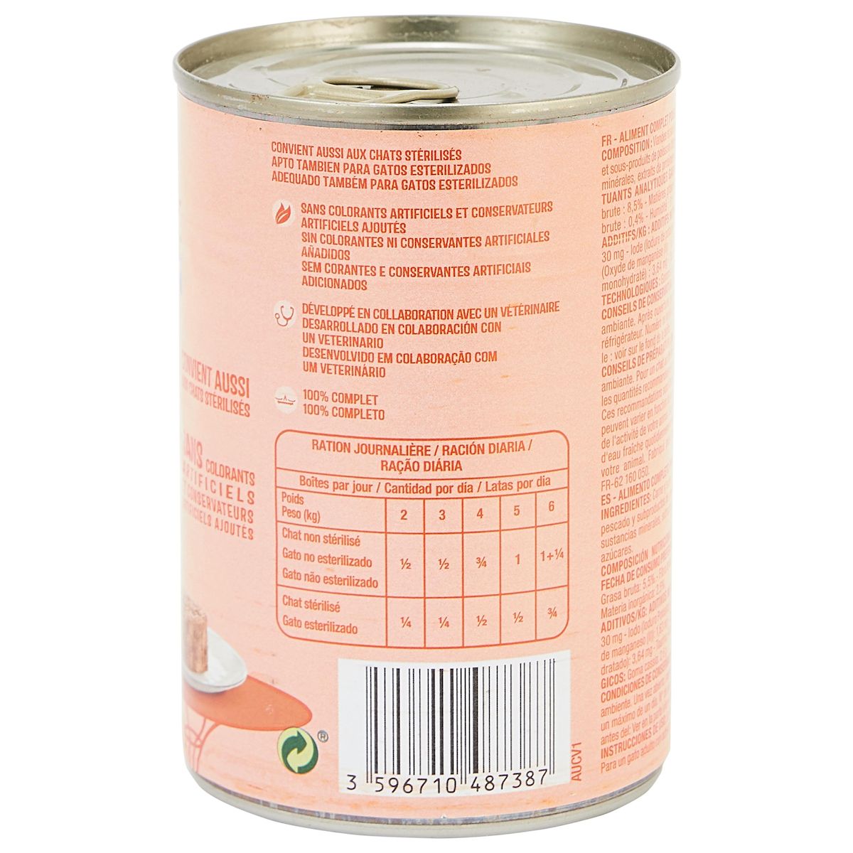 AUCHAN Terrine au thon pour chats et chats stérilisés 400g