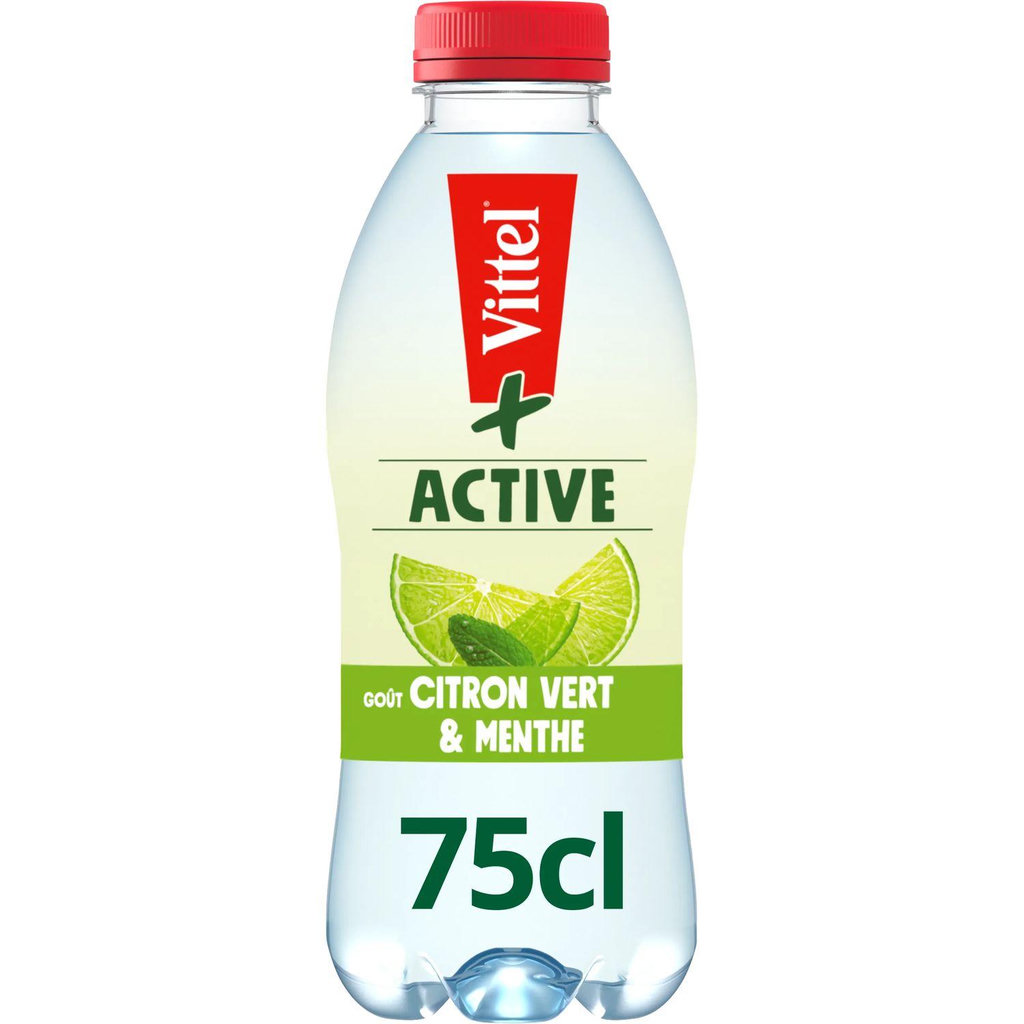 VITTEL Active + Eau minérale goût citron vert et menthe 75cl