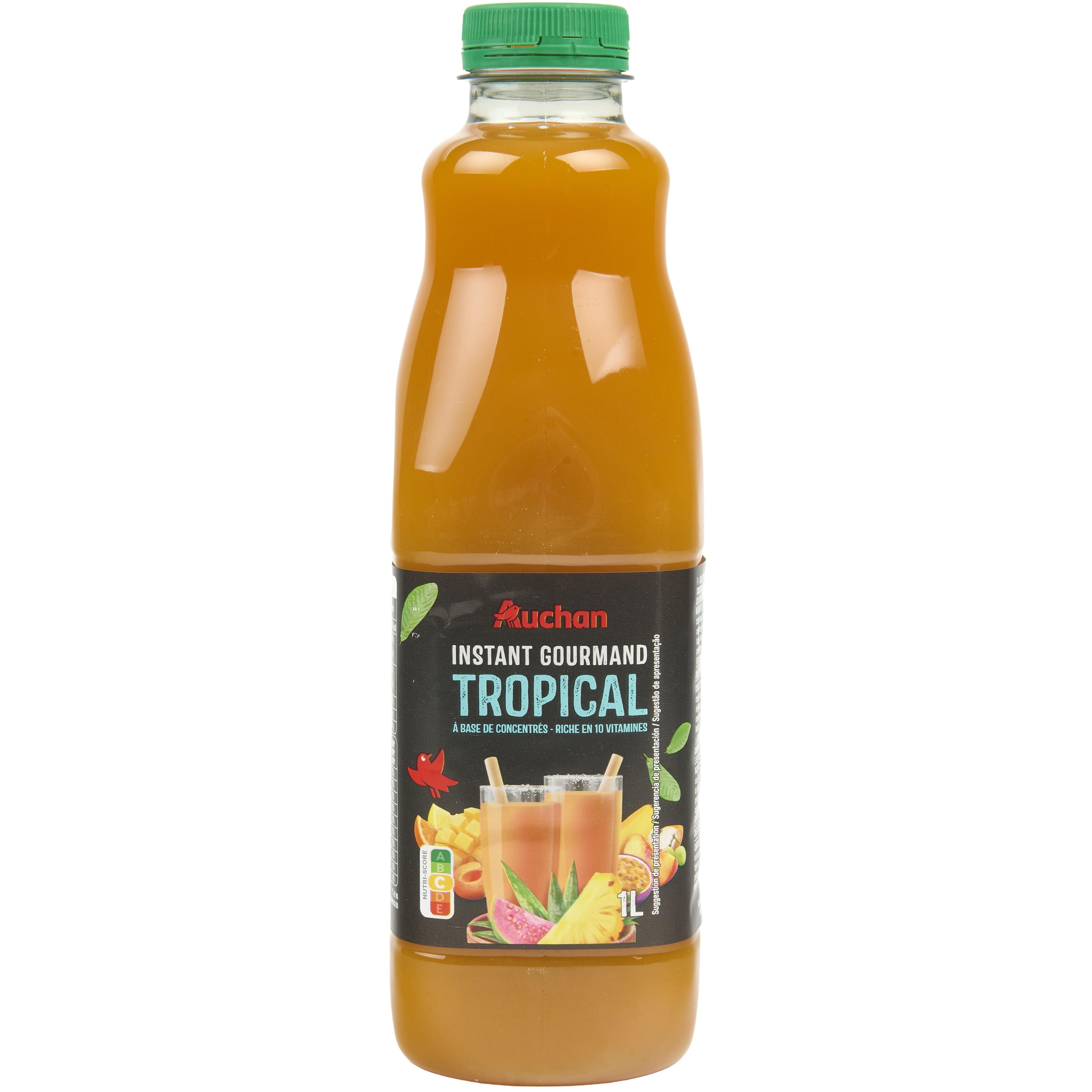 Voir la diapositive 2 : AUCHAN Nectar Instant Gourmand tropical 1l