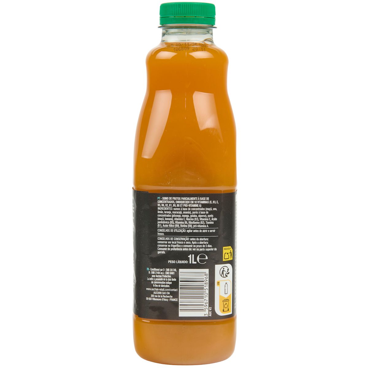 AUCHAN Nectar Instant Gourmand tropical 1l