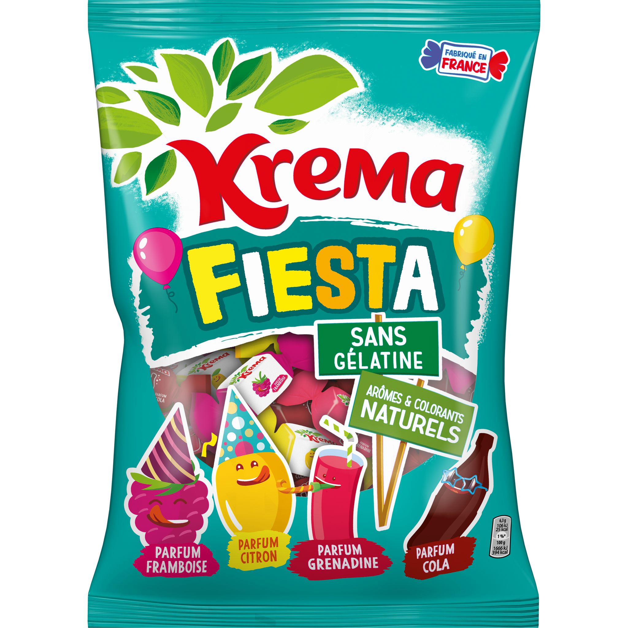KREMA Fiesta assortiment de bonbons sans gélatine 580g