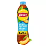 LIPTON Thé glacé sans sucres saveur pêche 1.25l