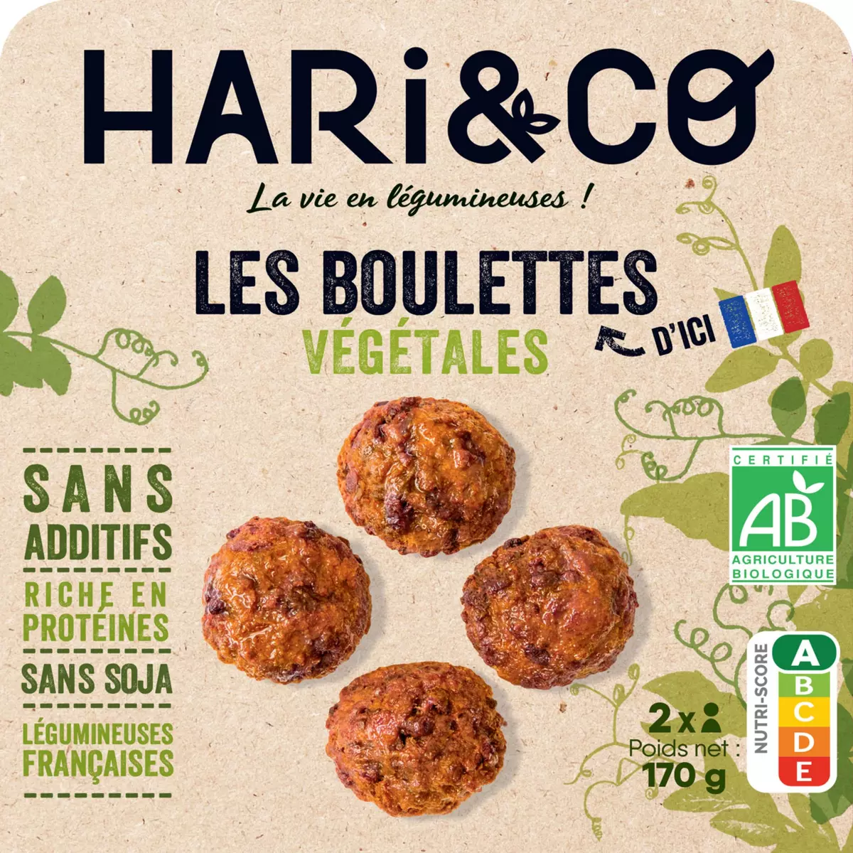 HARI&CO Boulettes végétales bio 2 portions 170g