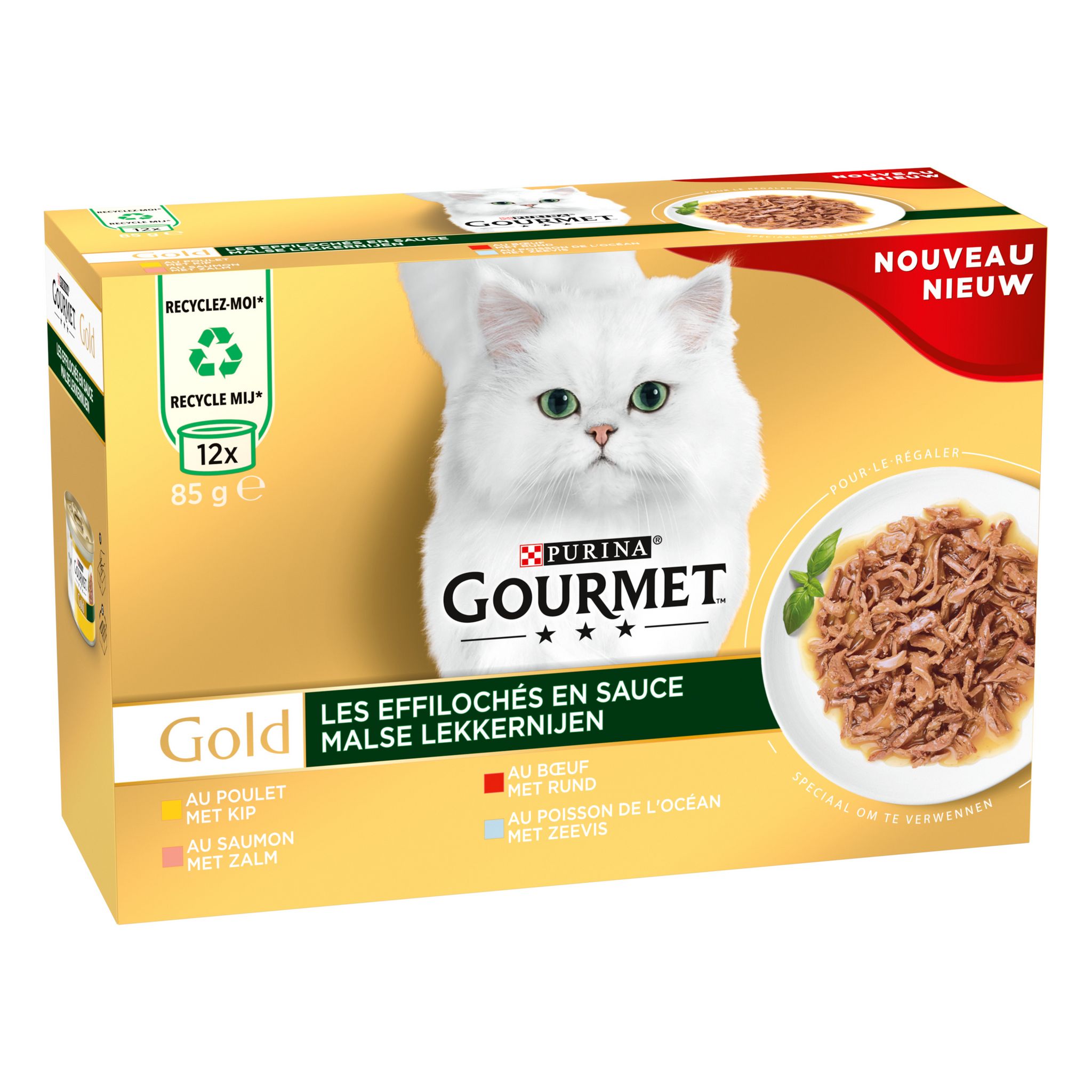 Voir la diapositive 2 : PURINA Gourmet Gold sachets repas Les effilochés en sauce pour chat adulte 12 sachets 12x85g