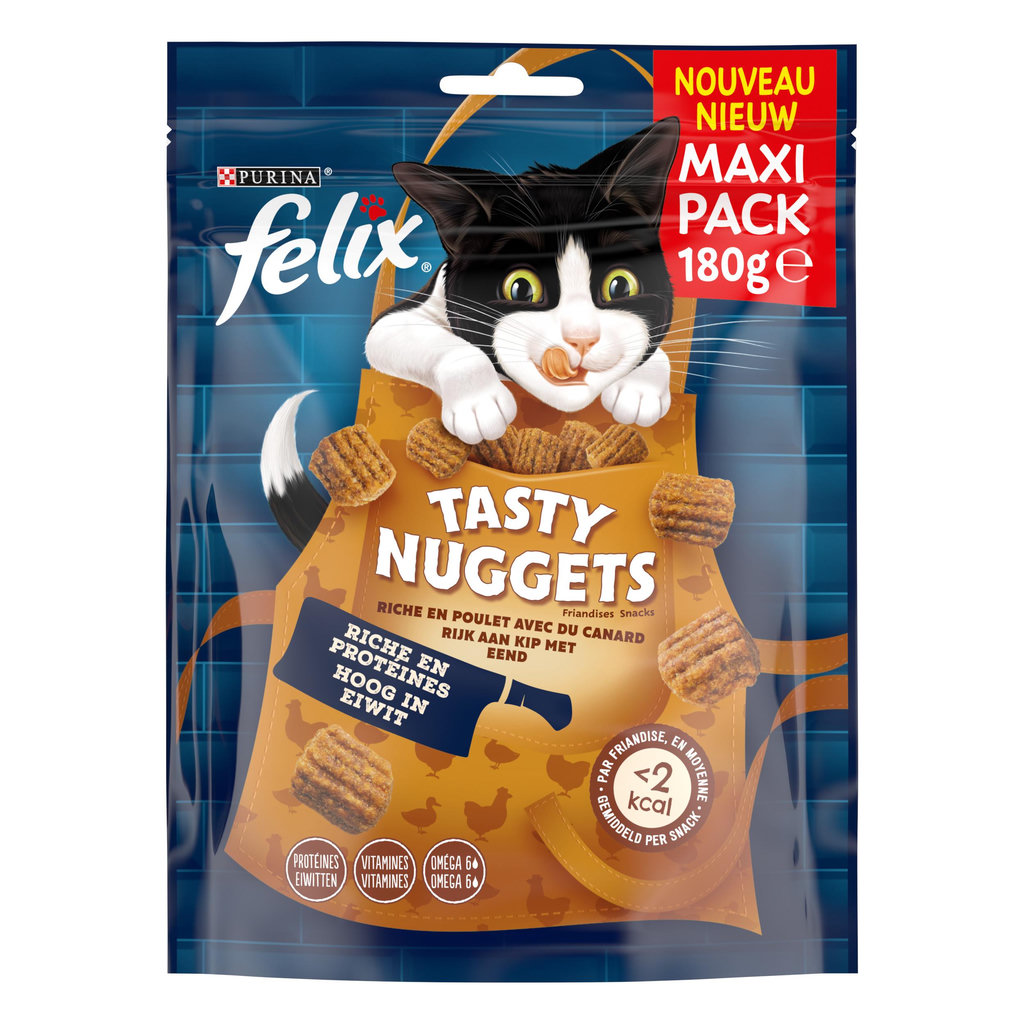 FELIX Tasty Nuggets Friandises au poulet et canard pour chat 180g