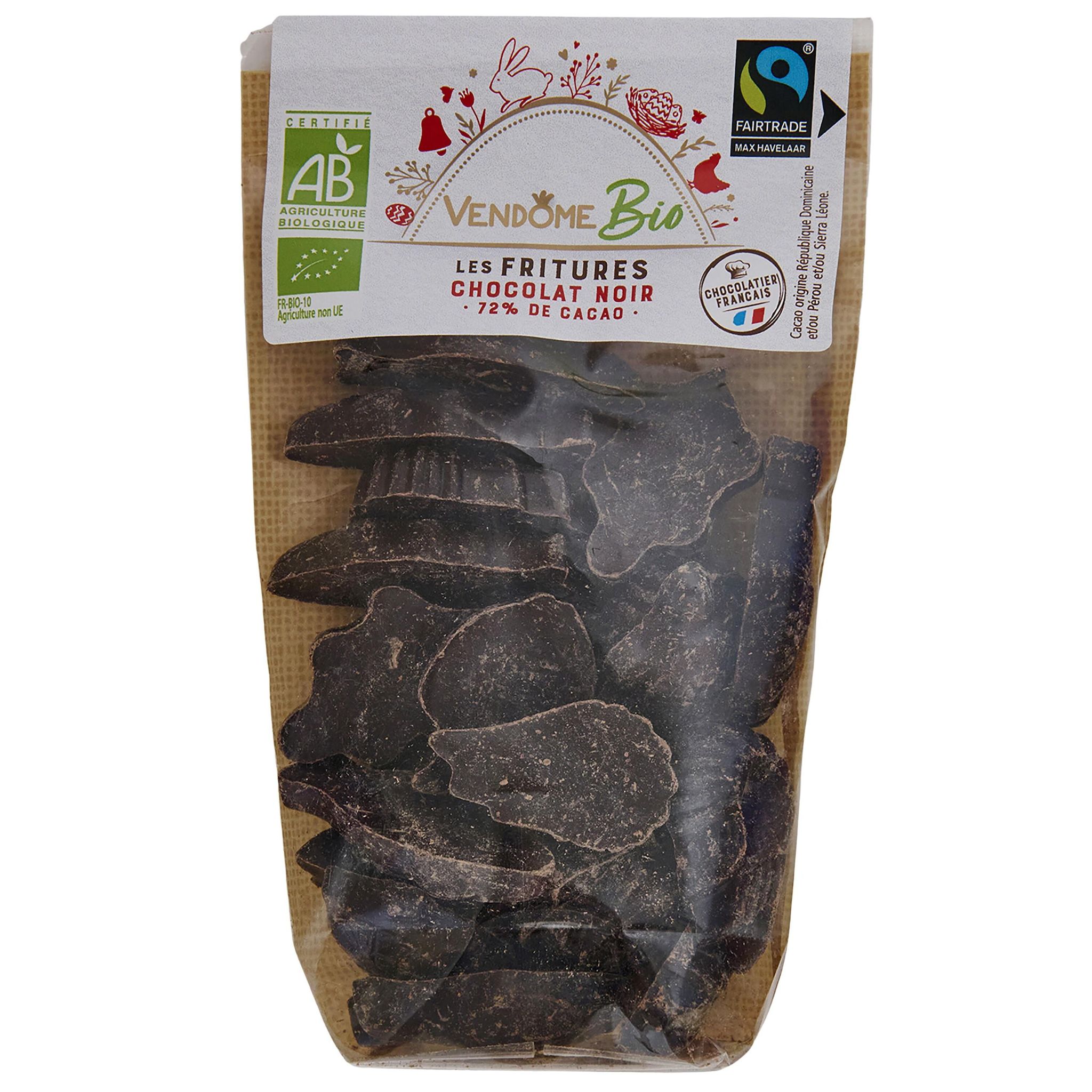 VENDOME Les fritures en chocolat noir 72% cacao bio 120g