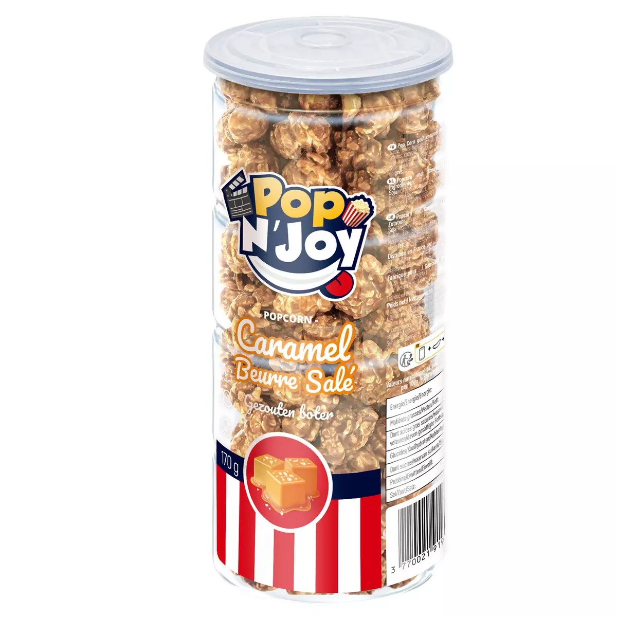 POP N'JOY Popcorn aux caramel et beurre salé 170g