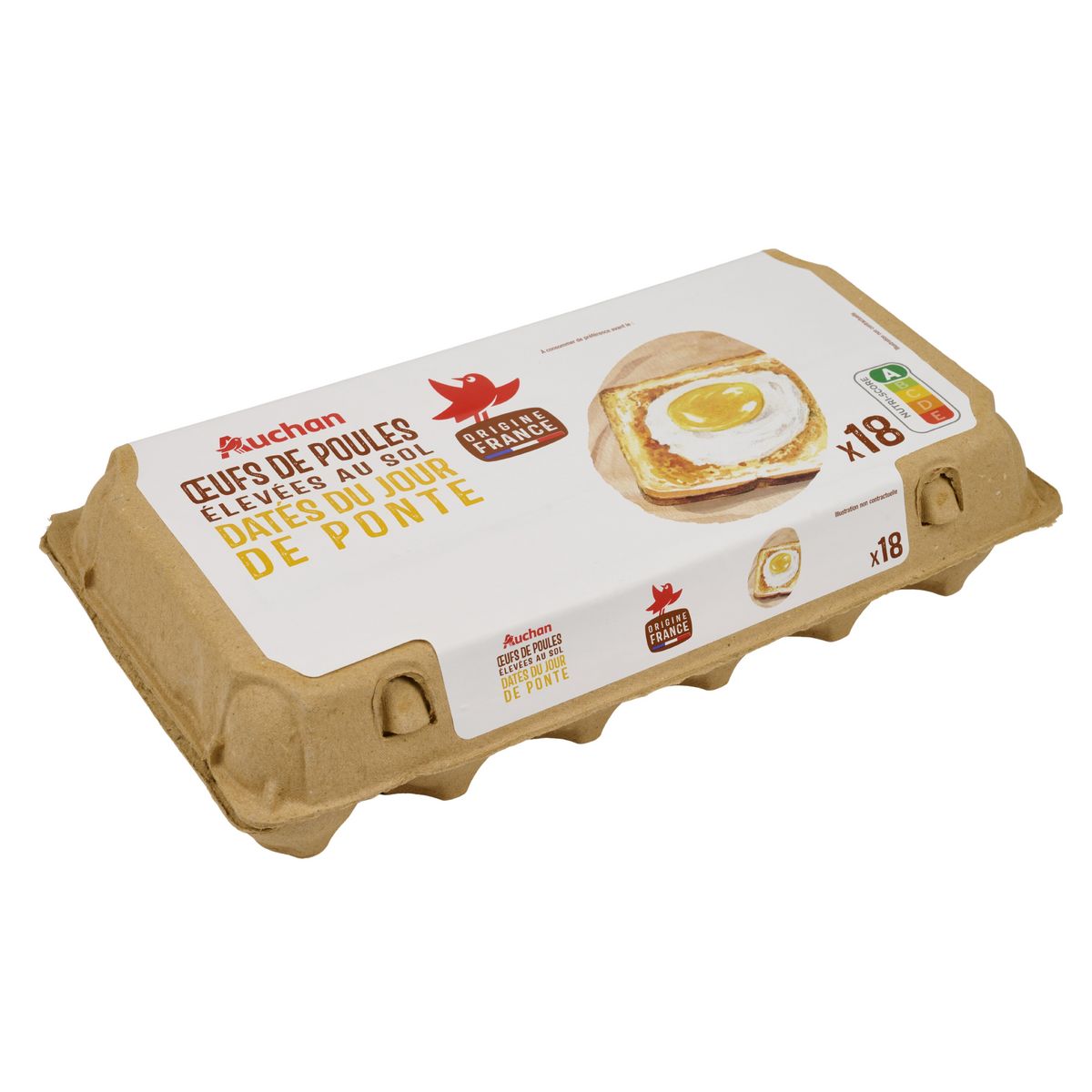 AUCHAN Oeufs de poules élevées au sol 18 pièces