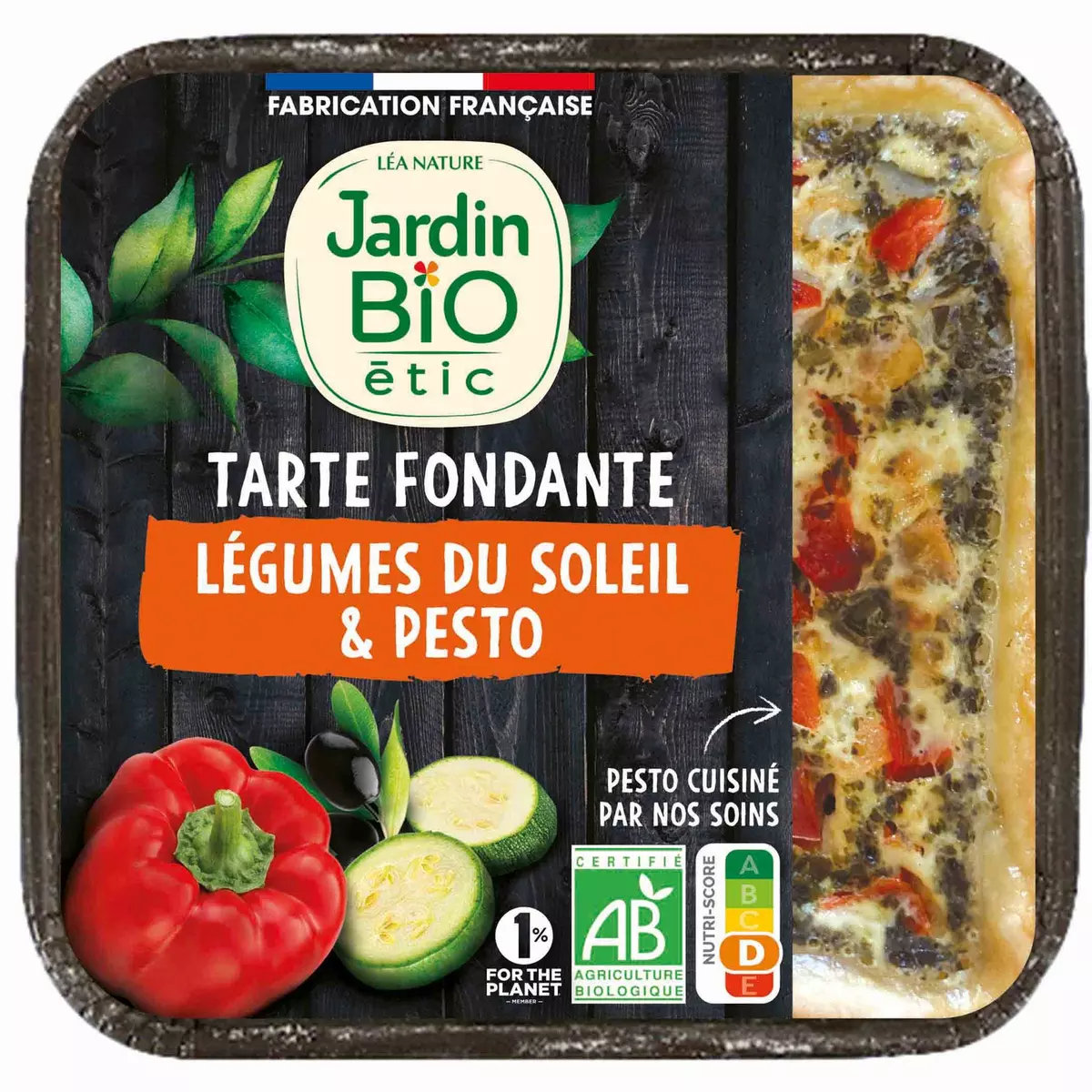 JARDIN BIO ETIC Tarte fondante aux légumes du soleil et pesto 190g